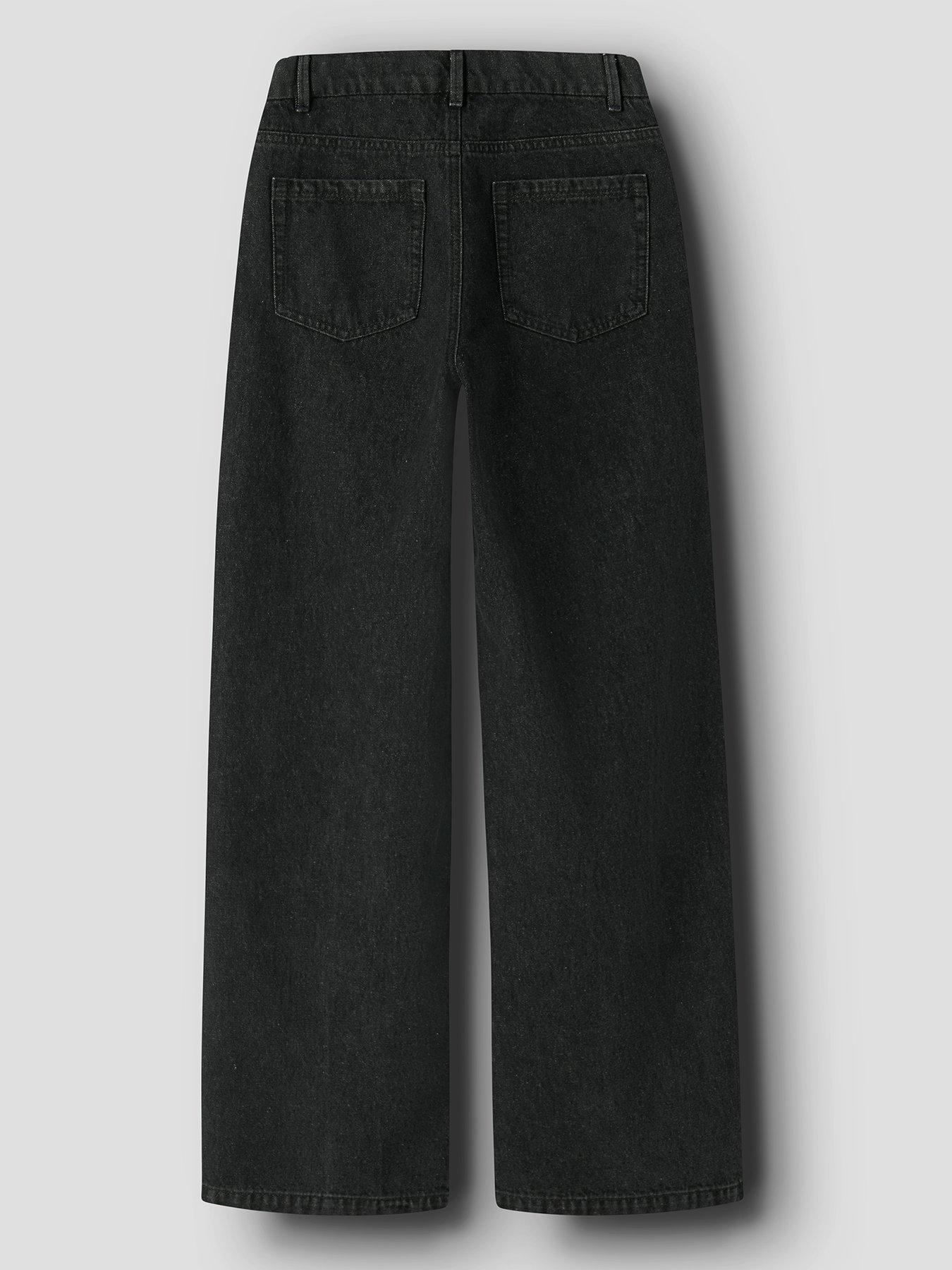 back image of name-it-girls-bow-rhinestone-jeans-dark-grey