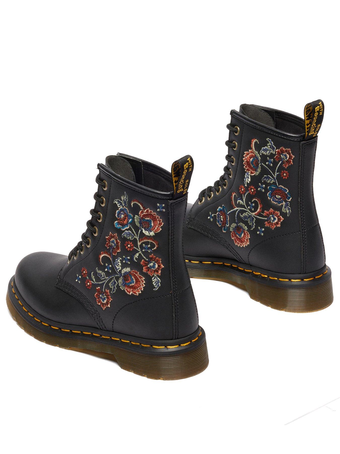 Image 3 of 7 of Dr Martens 1460 Vonda Floral 8 Eye Boots &nbsp;- Black