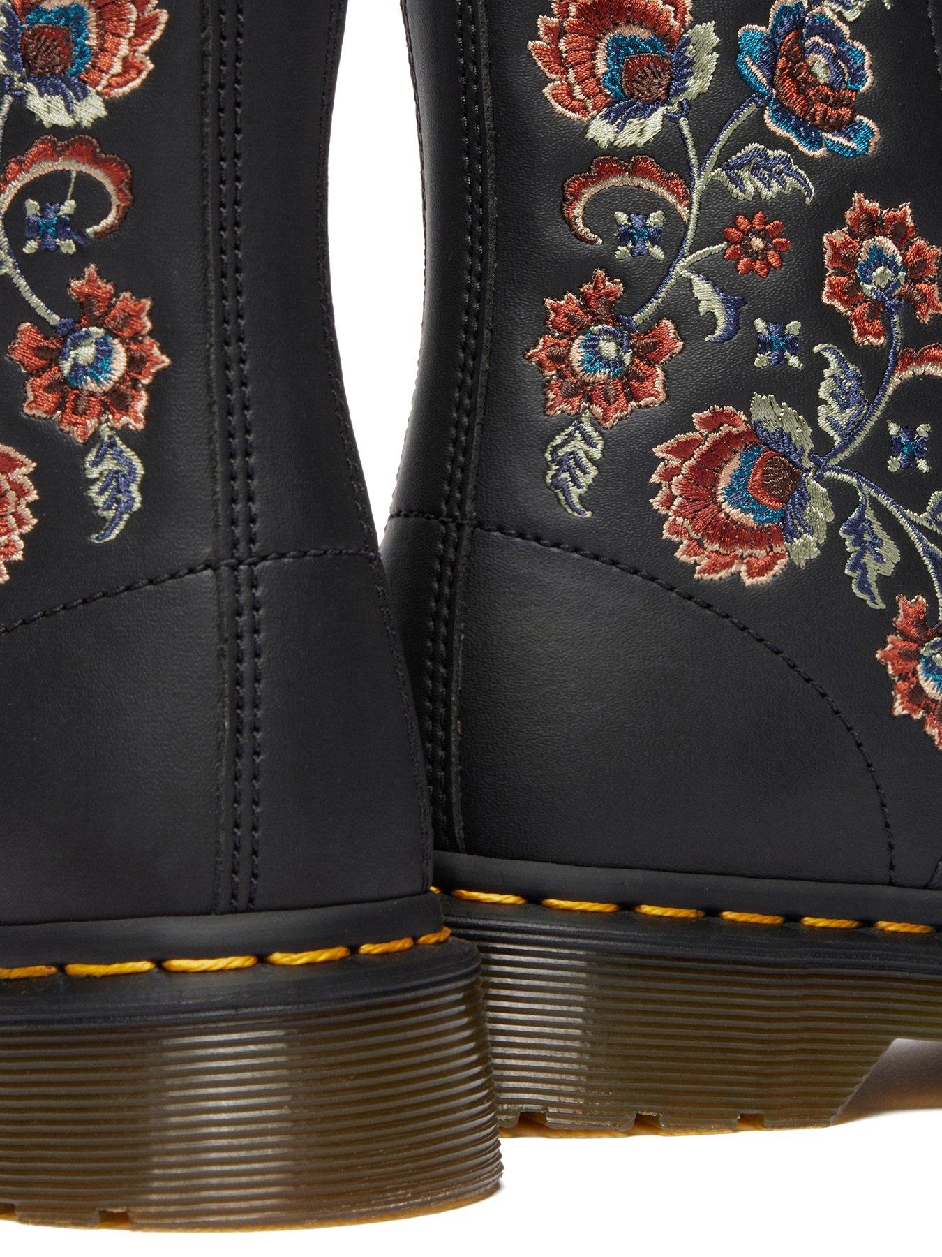 Image 7 of 7 of Dr Martens 1460 Vonda Floral 8 Eye Boots &nbsp;- Black