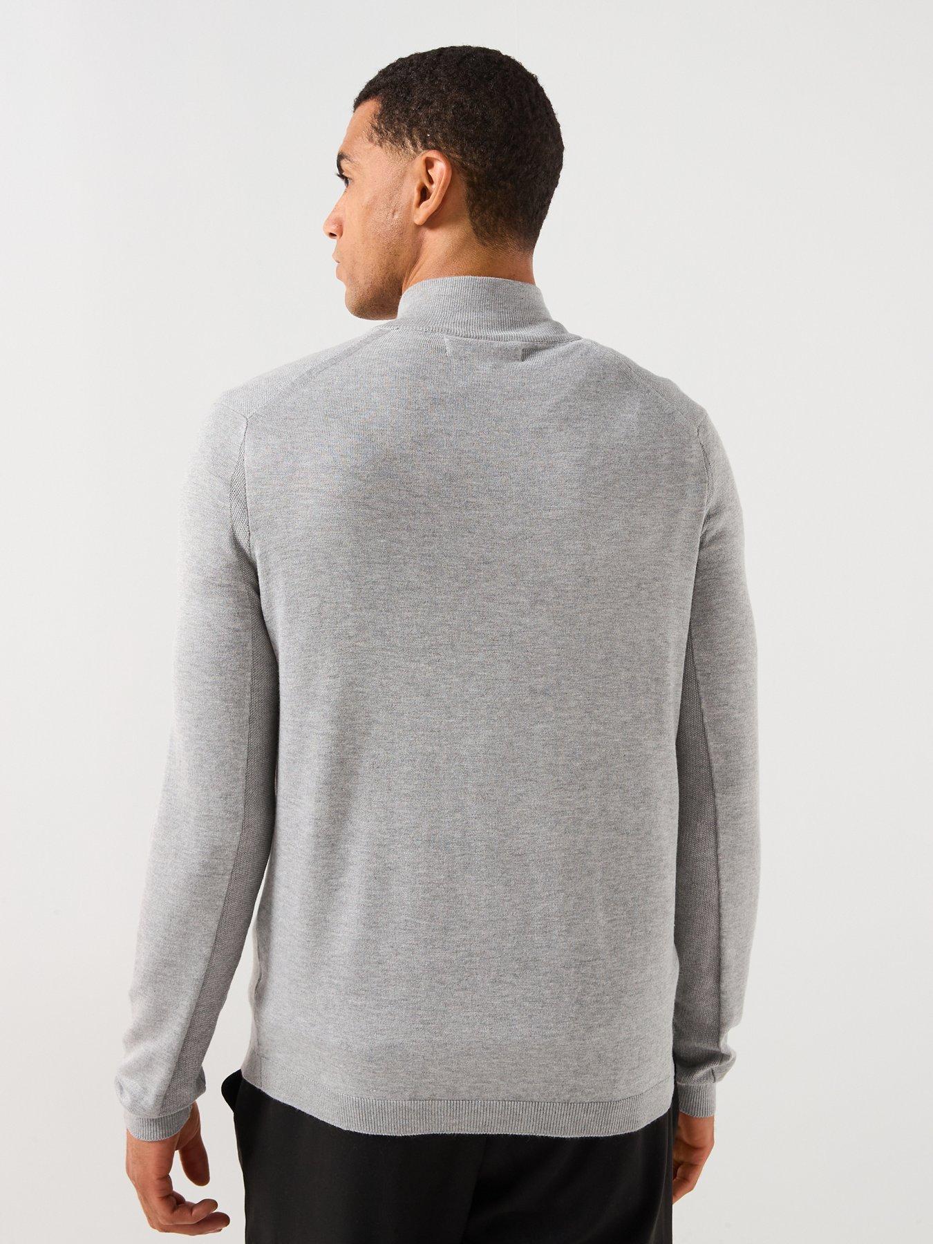 Image 2 of 6 of River Island Smart Viscose Half Zip Knitted Jumper - Grey