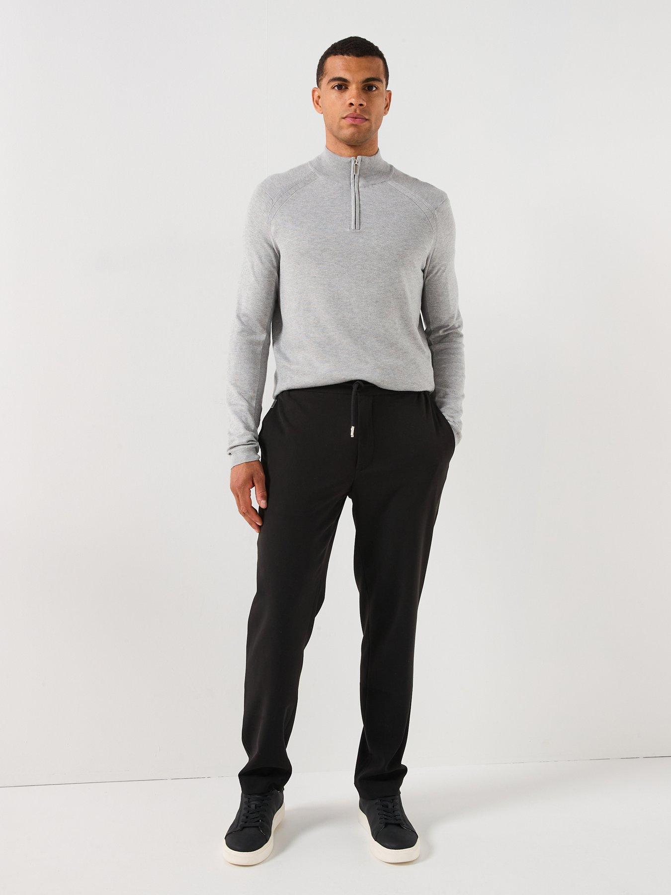 Image 3 of 6 of River Island Smart Viscose Half Zip Knitted Jumper - Grey