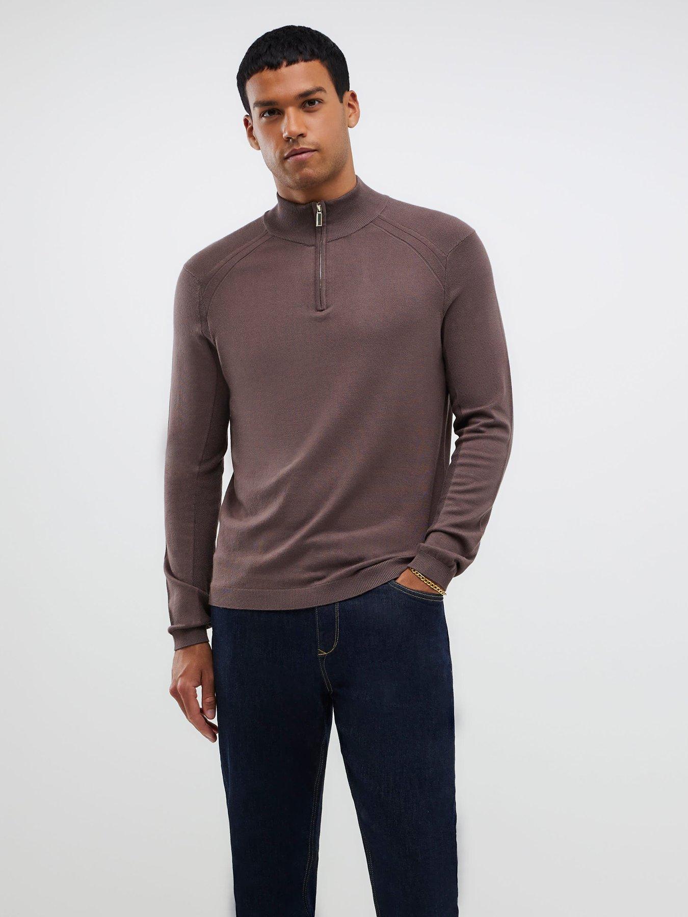 Image 3 of 4 of River Island Smart Viscose Half Zip Knitted Jumper - Purple