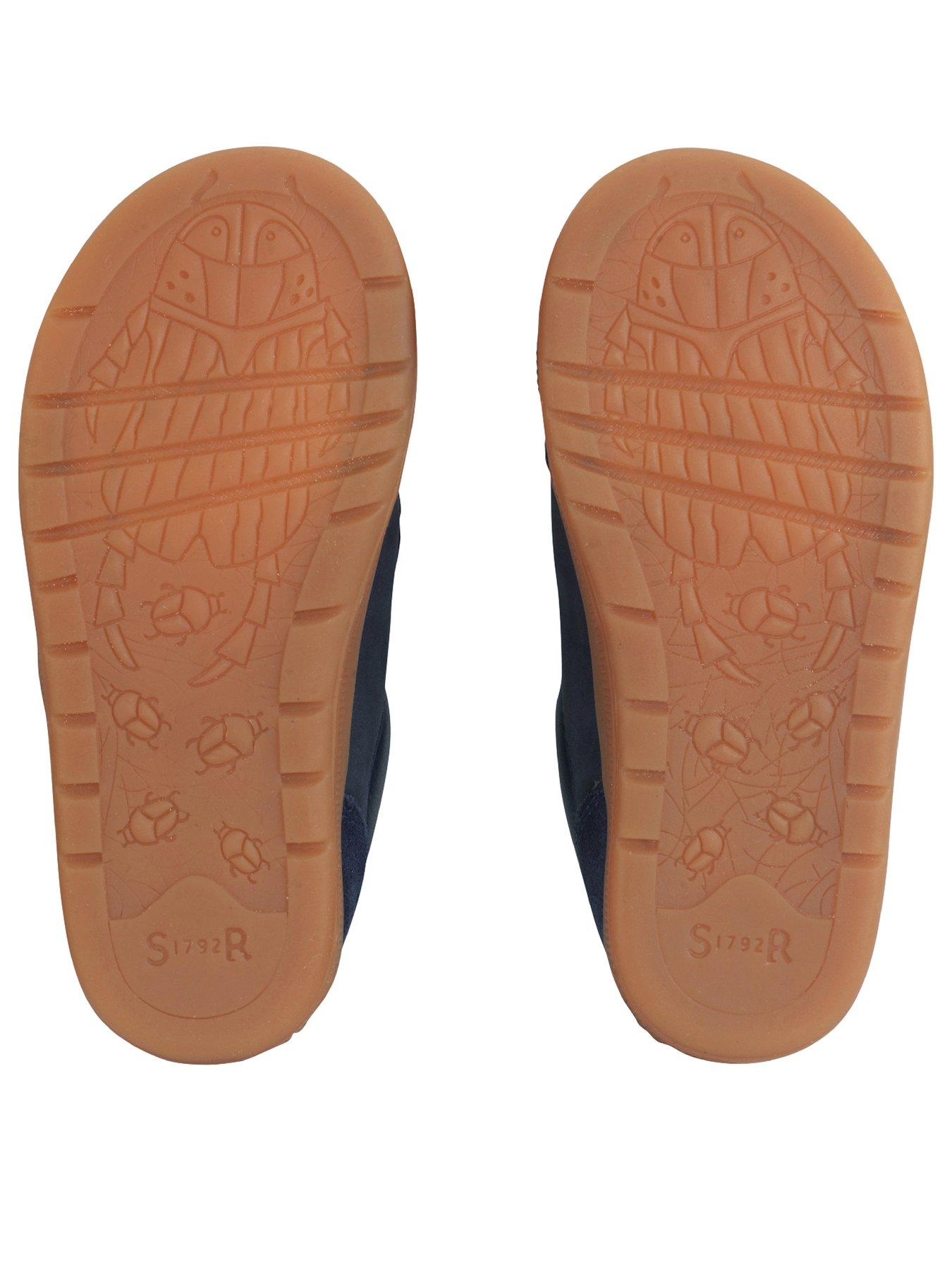 Image 3 of 6 of Start-rite Tickle Star Navy Leather Boys Double Rip Tape Casual Pre-school Trainers