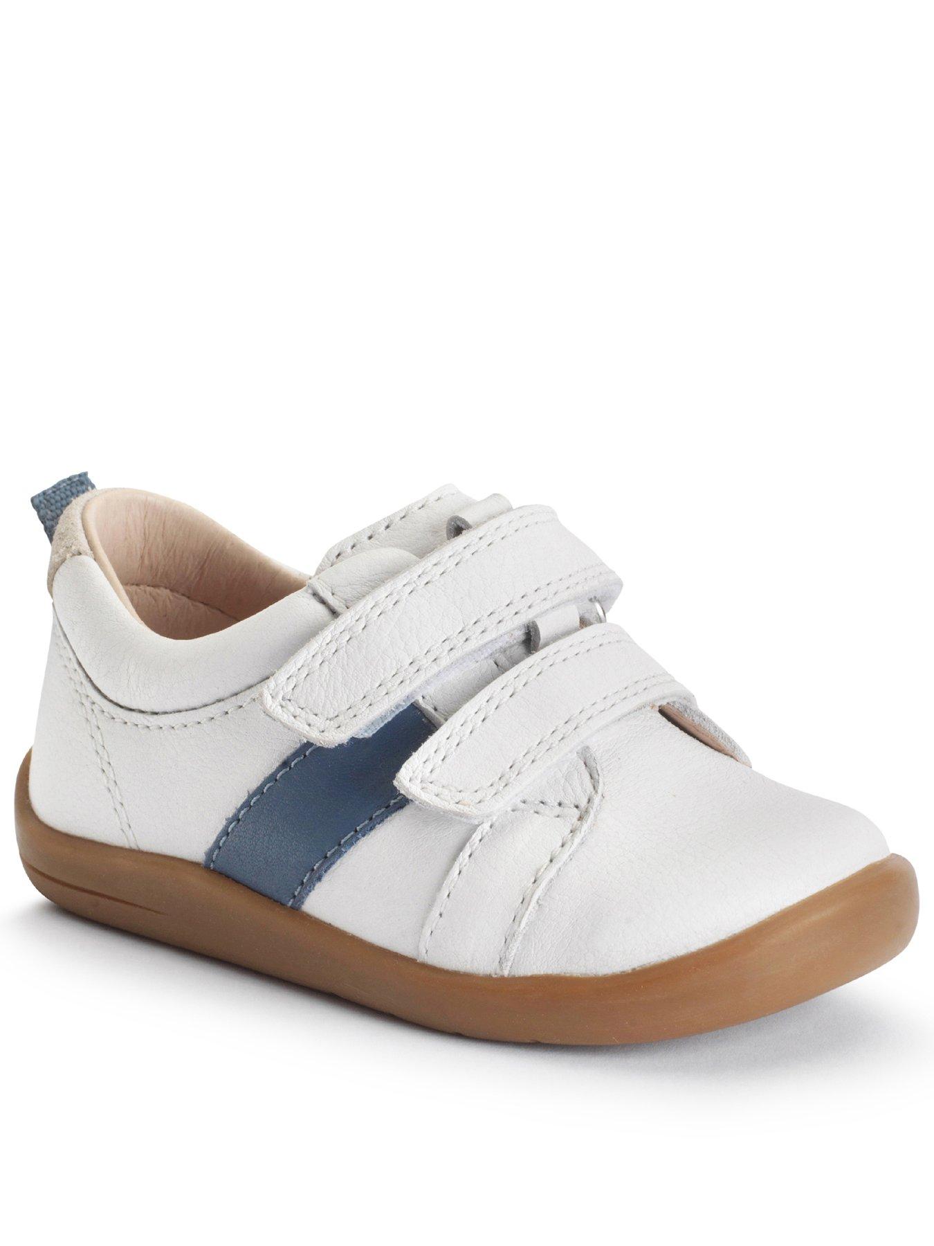 undefined Styler Double Rip Tape White Leather Baby First Walking Shoes
