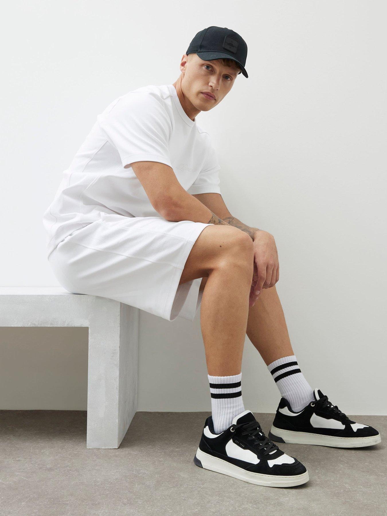 Image 2 of 4 of River Island Luminis Script Interlock T-Shirt - White
