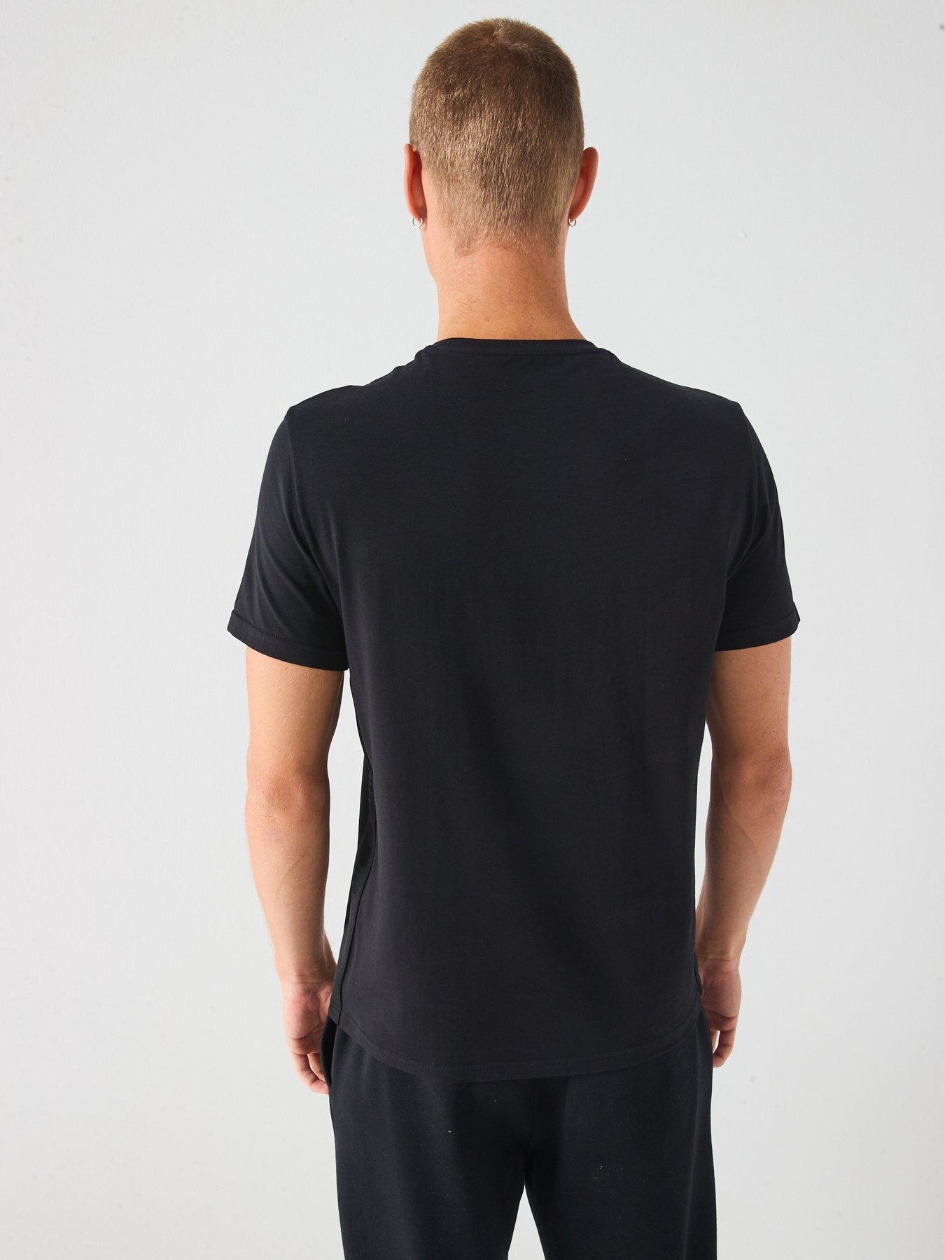 stillFront image of emporio-armani-bodywear-taped-crew-neck-lounge-t-shirt-black