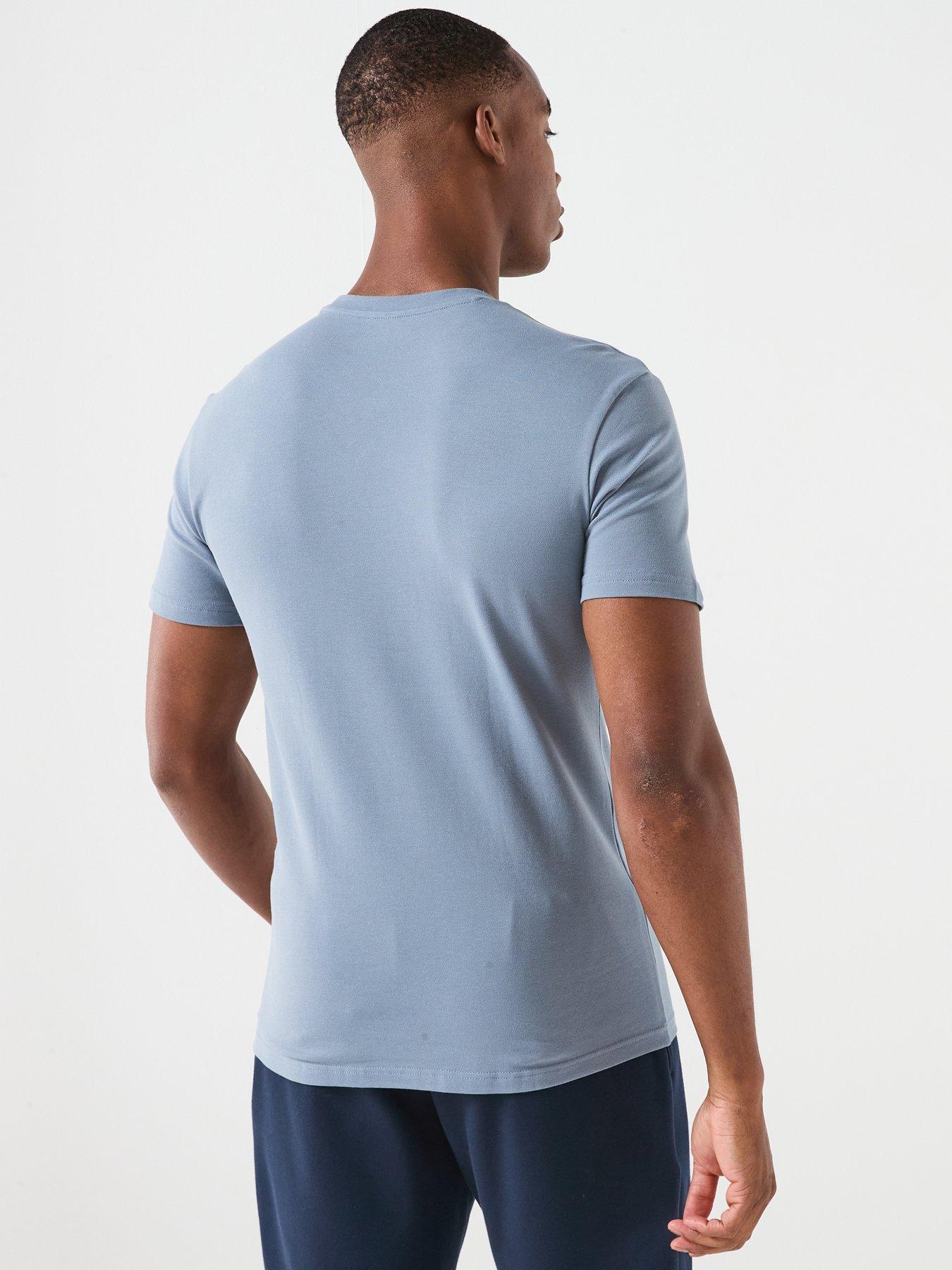 stillFront image of emporio-armani-bodywear-stretch-piquet-crew-neck-lounge-t-shirt-blue