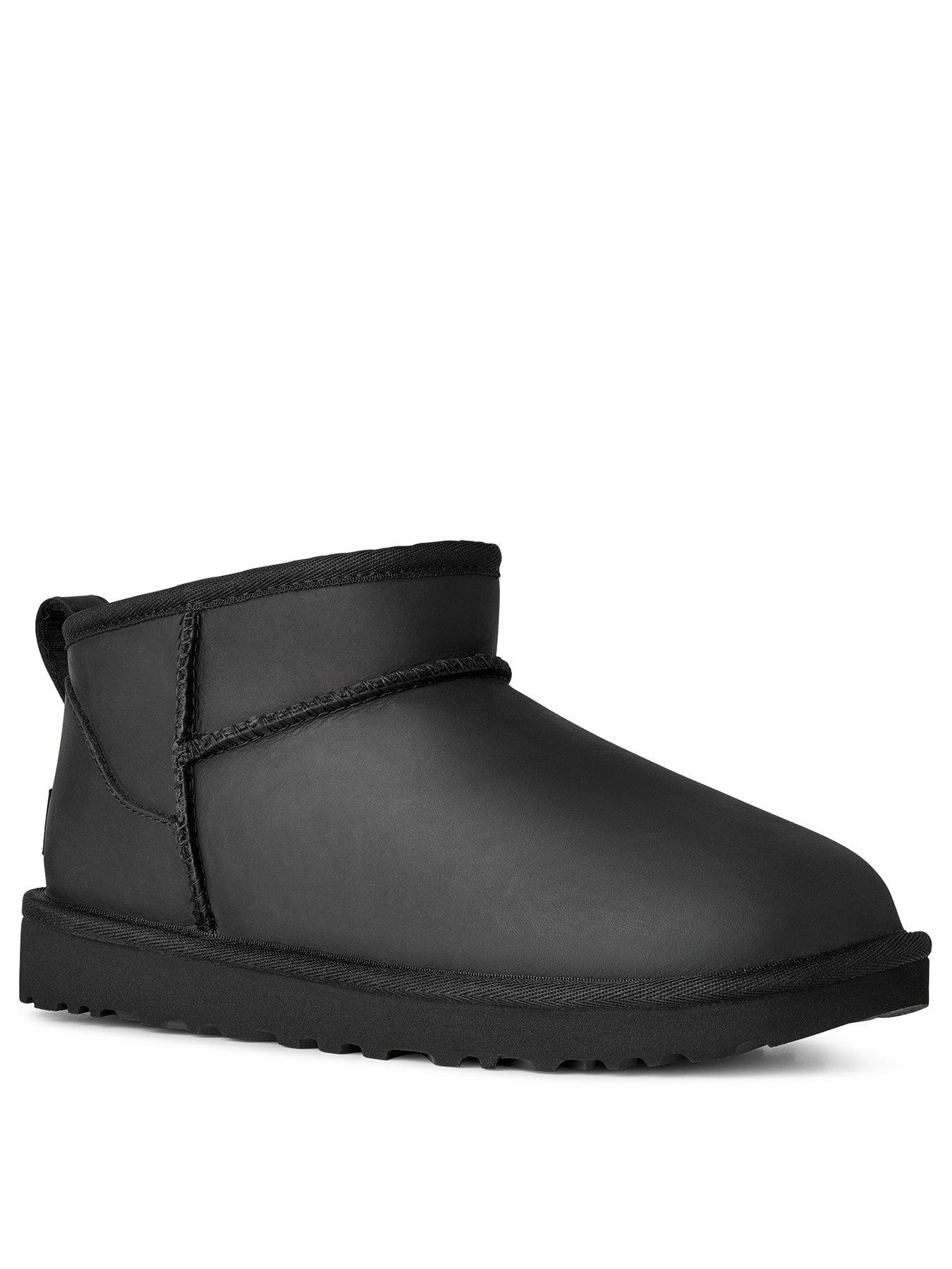  image of ugg-classic-ultra-mini-leather-boots-black