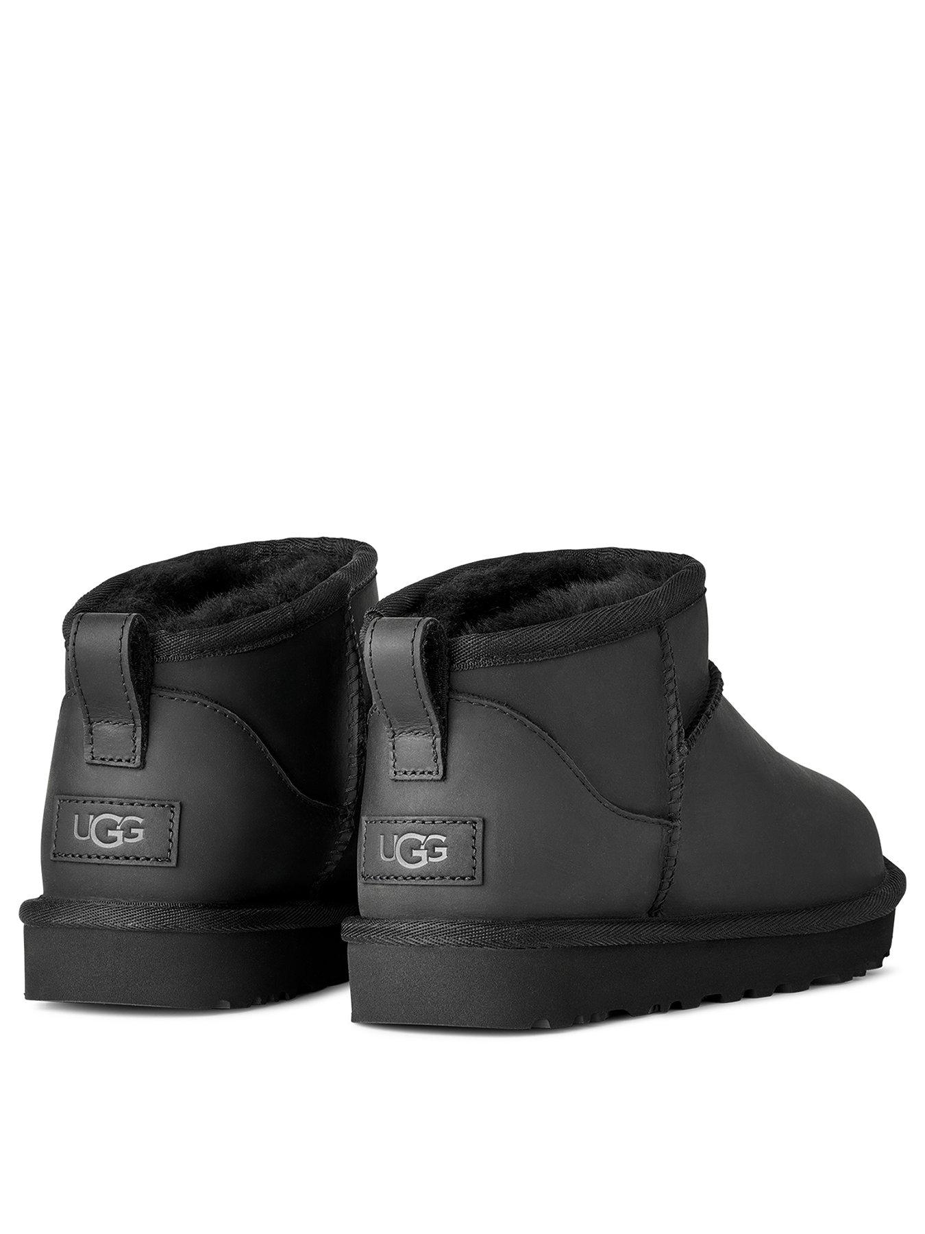  image of ugg-classic-ultra-mini-leather-boots-black