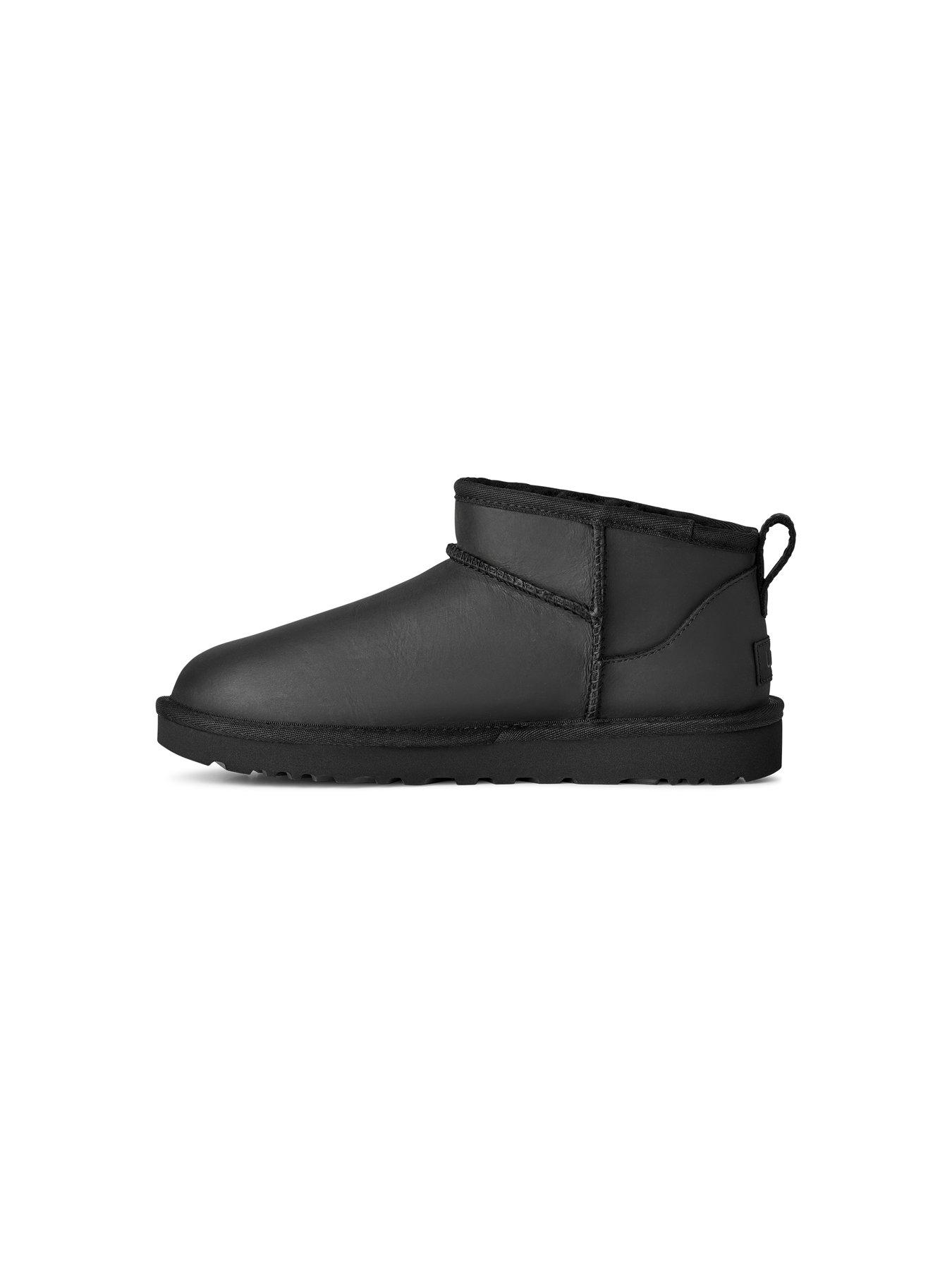  image of ugg-classic-ultra-mini-leather-boots-black