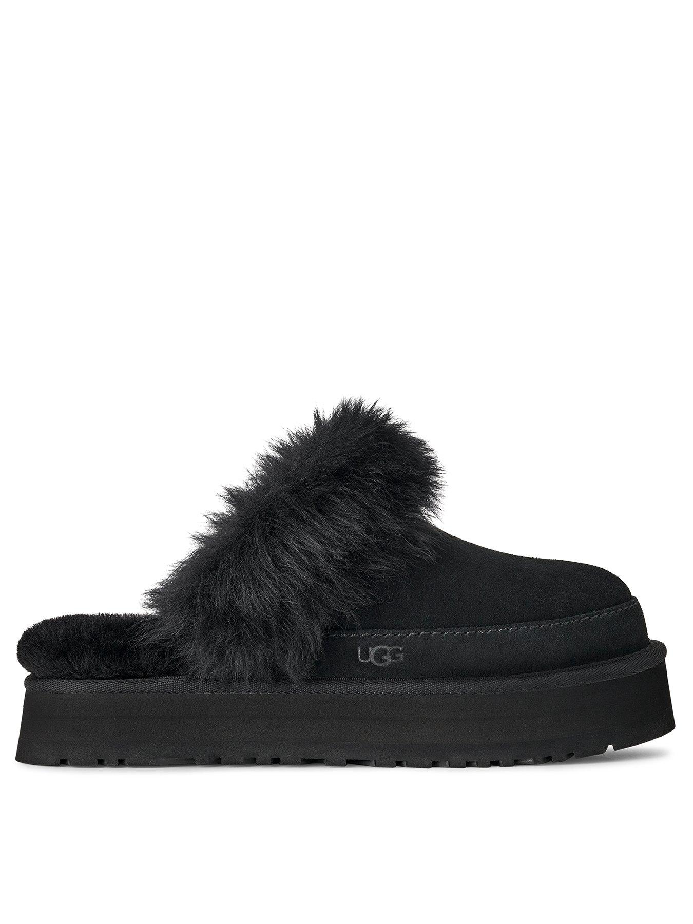  image of ugg-disquette-chalet-slippers-black