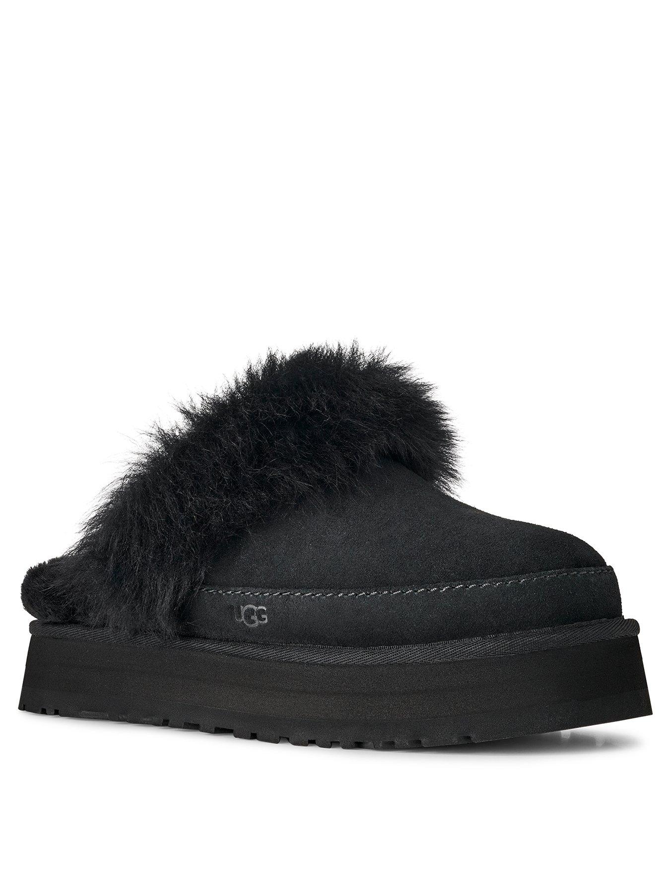  image of ugg-disquette-chalet-slippers-black