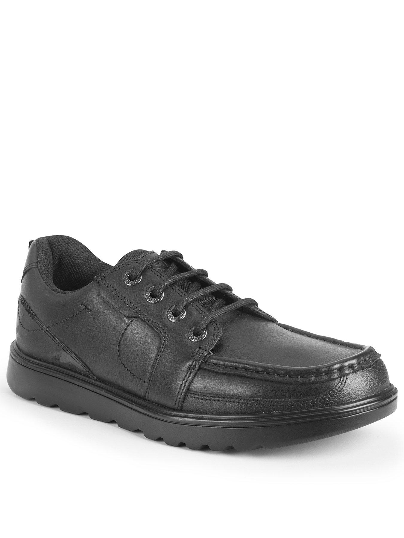 Image 1 of 6 of Start-rite Cadet&nbsp;Leather Senior Boys Lace Up Mocassin School Shoes - Black&nbsp;