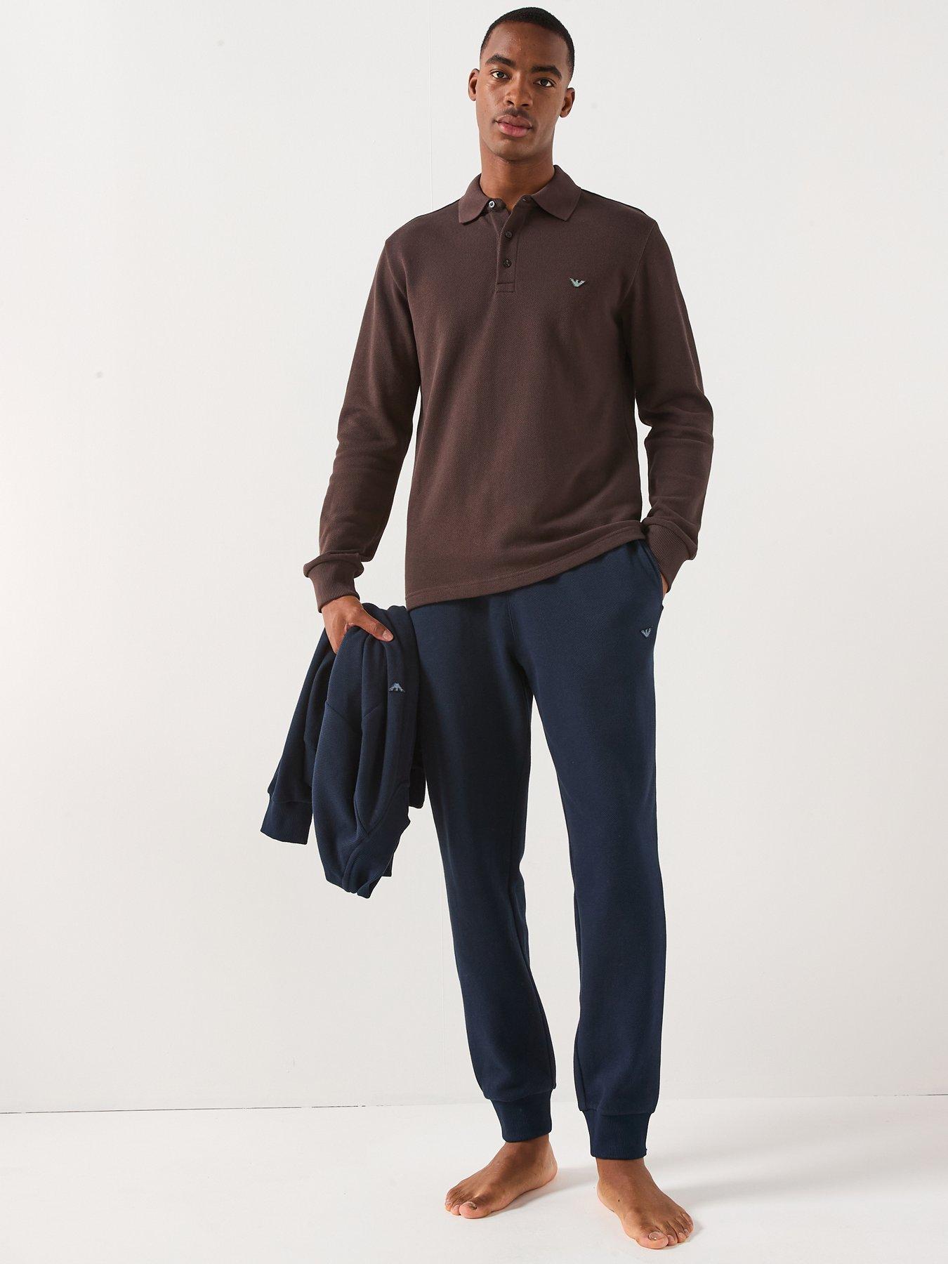 Image 3 of 5 of Emporio Armani Bodywear Iconic Piquet Polo Shirt - Dark Brown