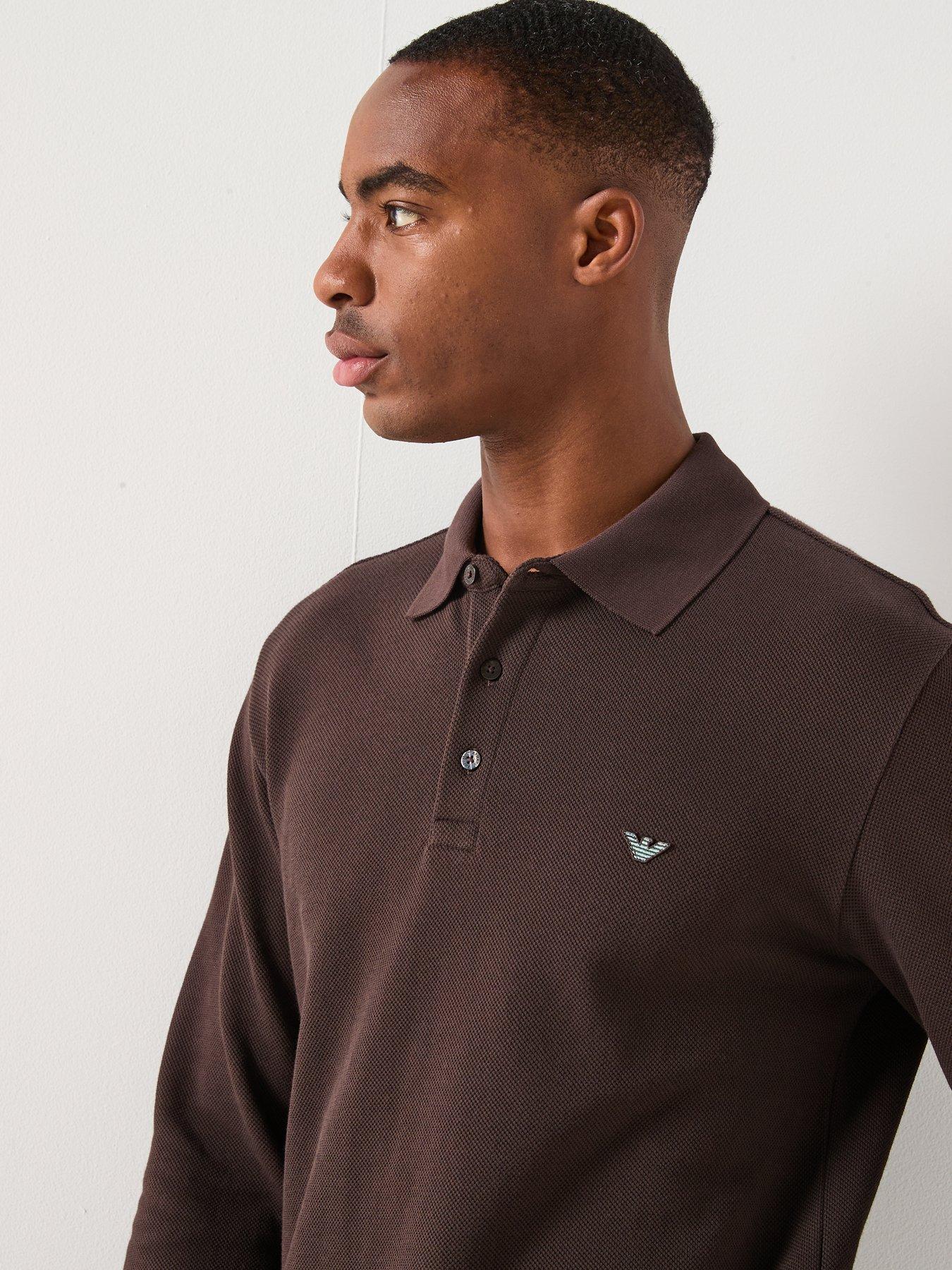Image 5 of 5 of Emporio Armani Bodywear Iconic Piquet Polo Shirt - Dark Brown