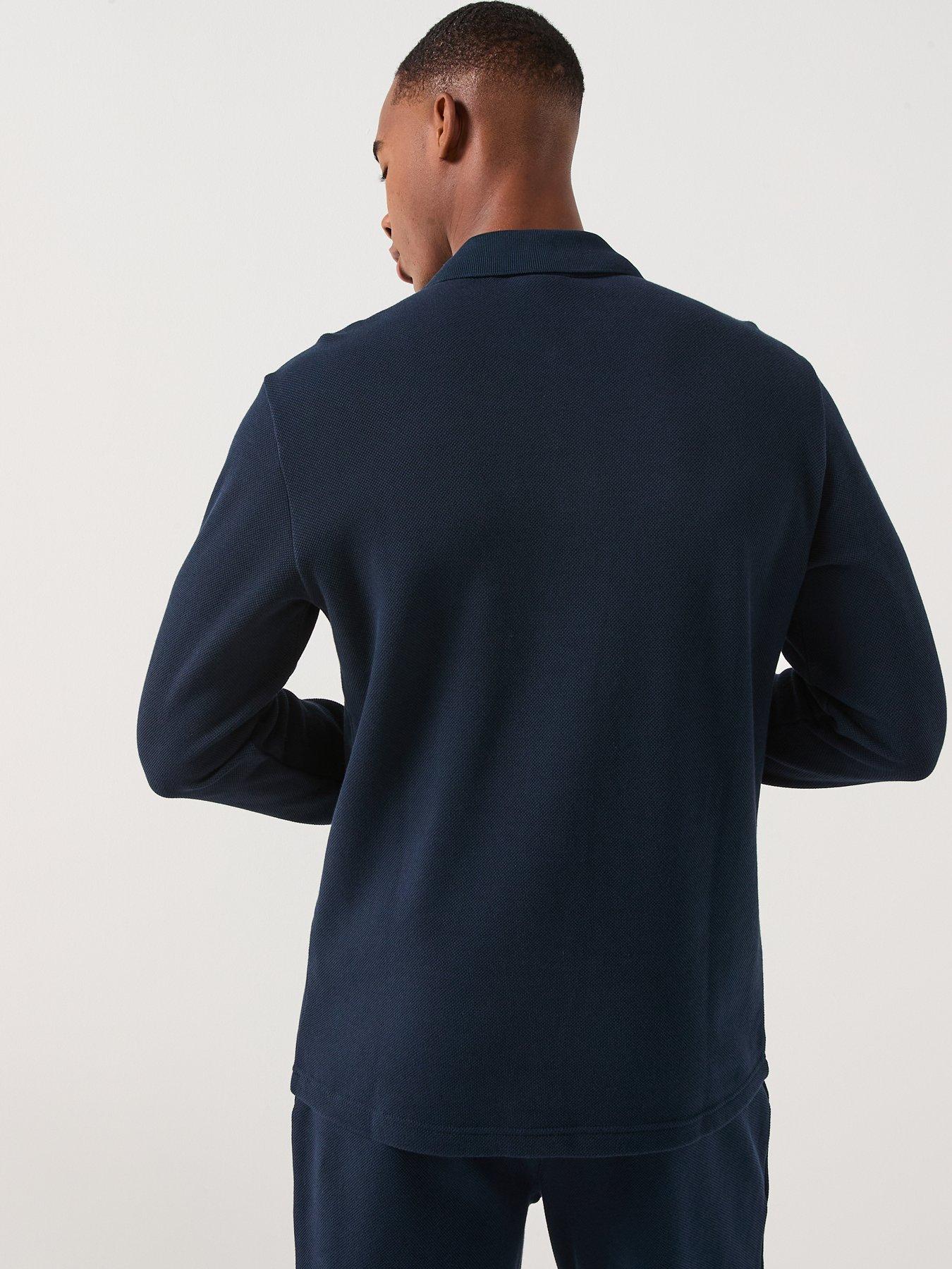 Image 2 of 6 of Emporio Armani Bodywear Iconic Piquet Polo Shirt - Navy