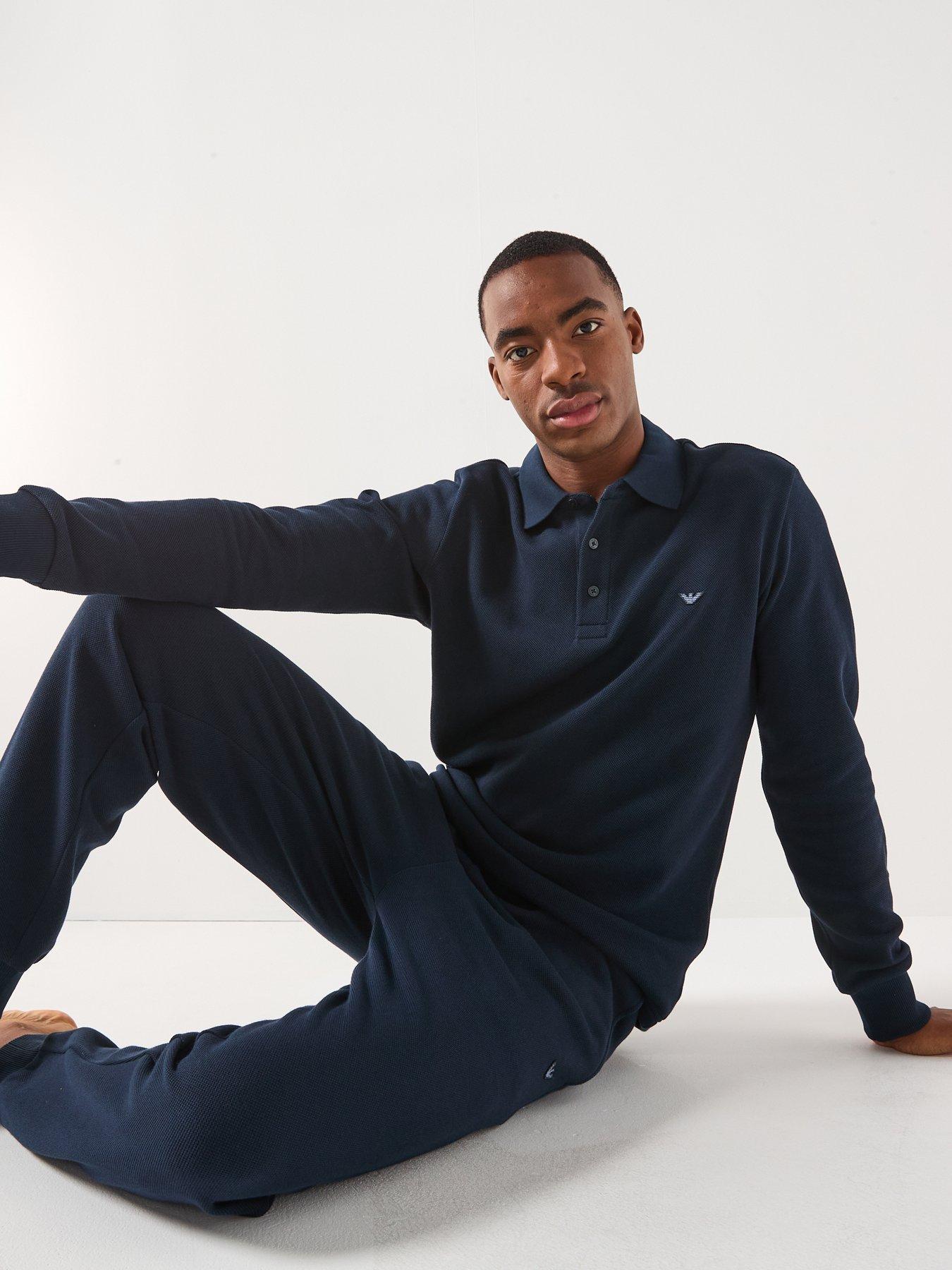 Image 6 of 6 of Emporio Armani Bodywear Iconic Piquet Polo Shirt - Navy