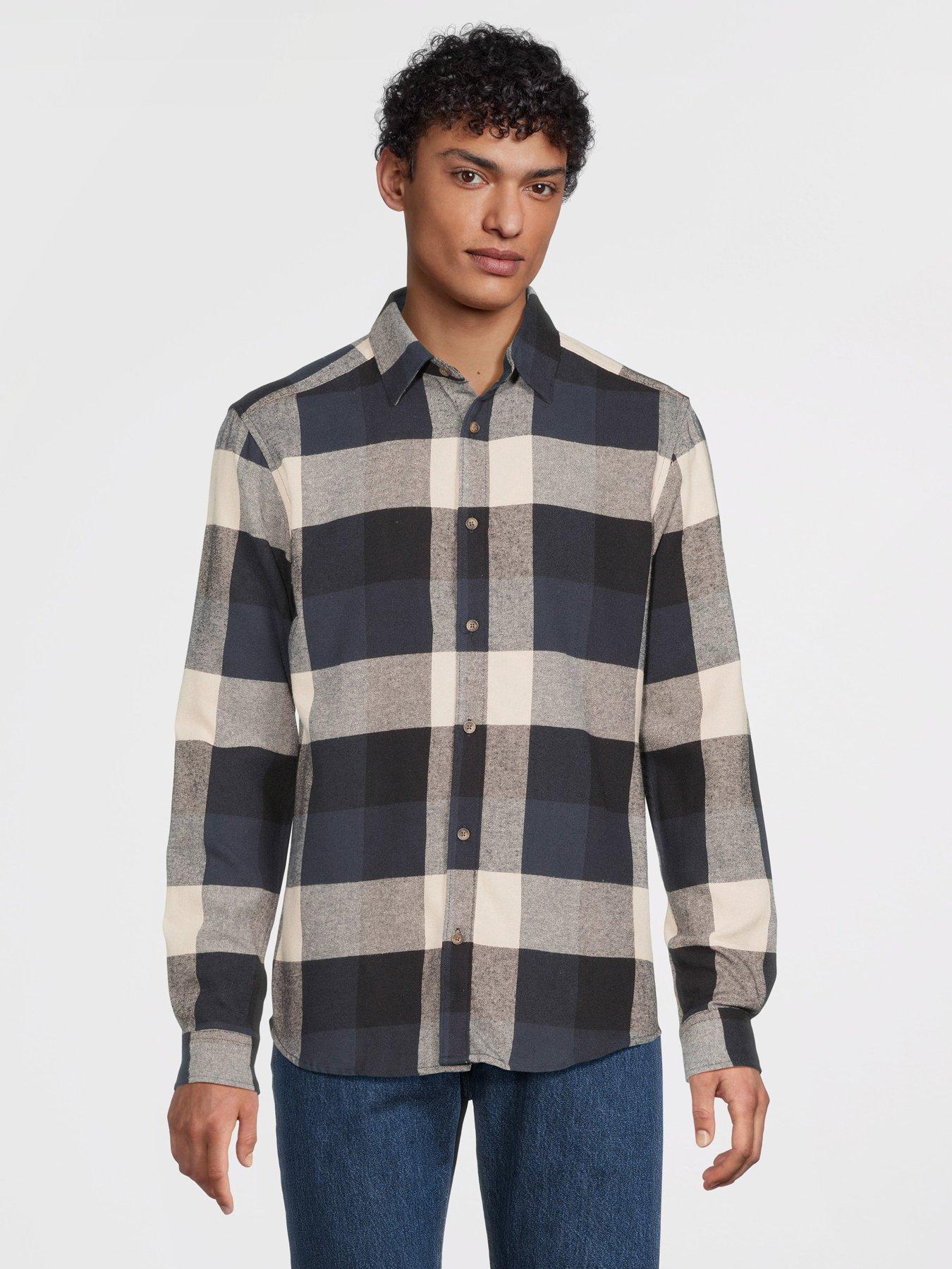 ONLY & SONS Gudmund Long Sleeve Checked Shirt - Navy