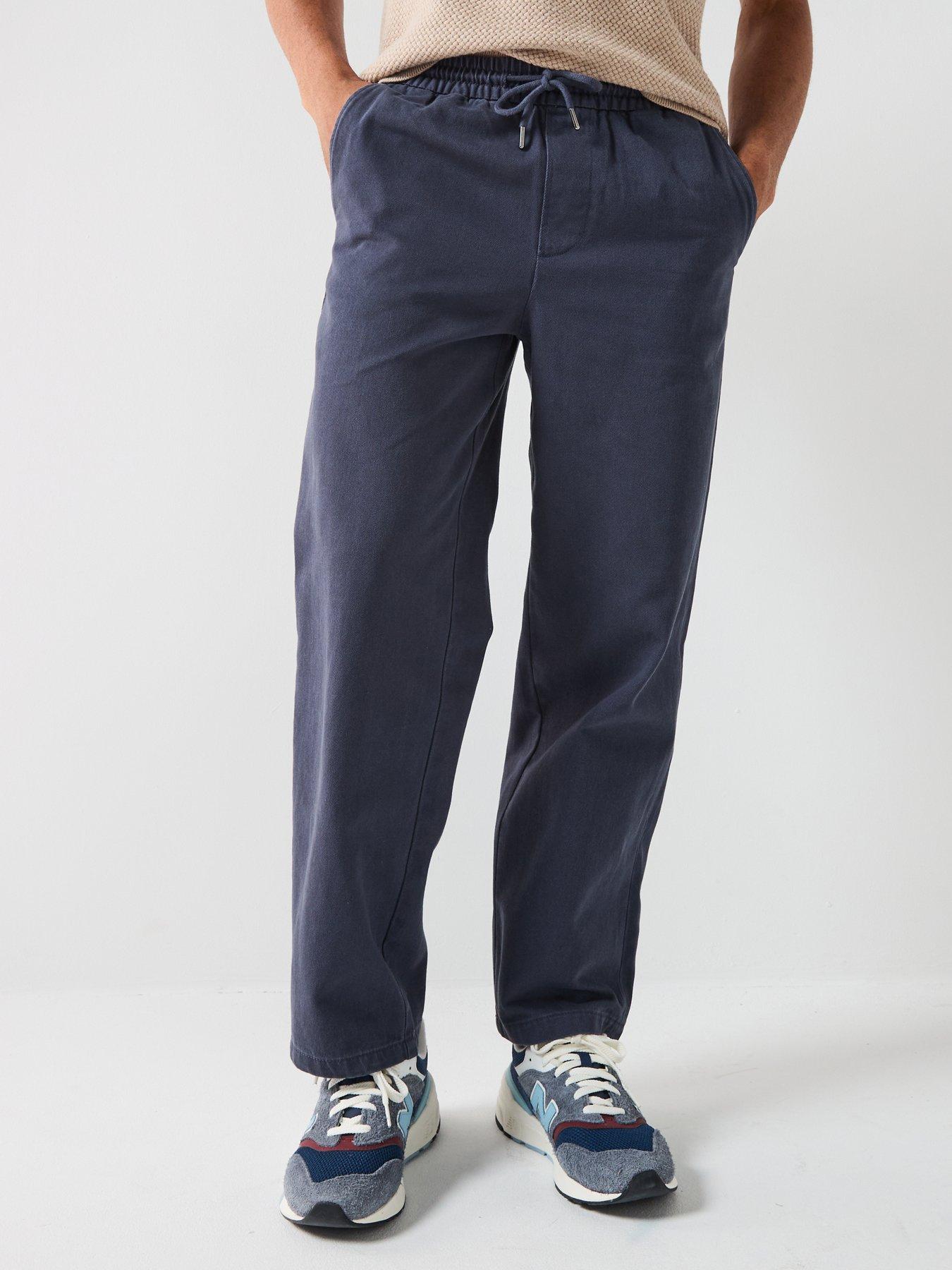 only-sons-times-woven-cotton-loose-fit-trousers-blue