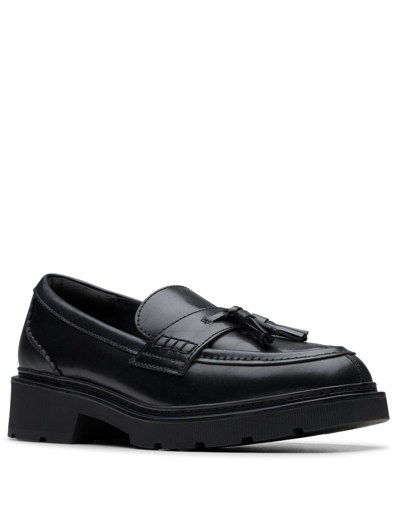 Image 2 of 6 of Clarks Lauryl Tassel Leather Loafers - Black