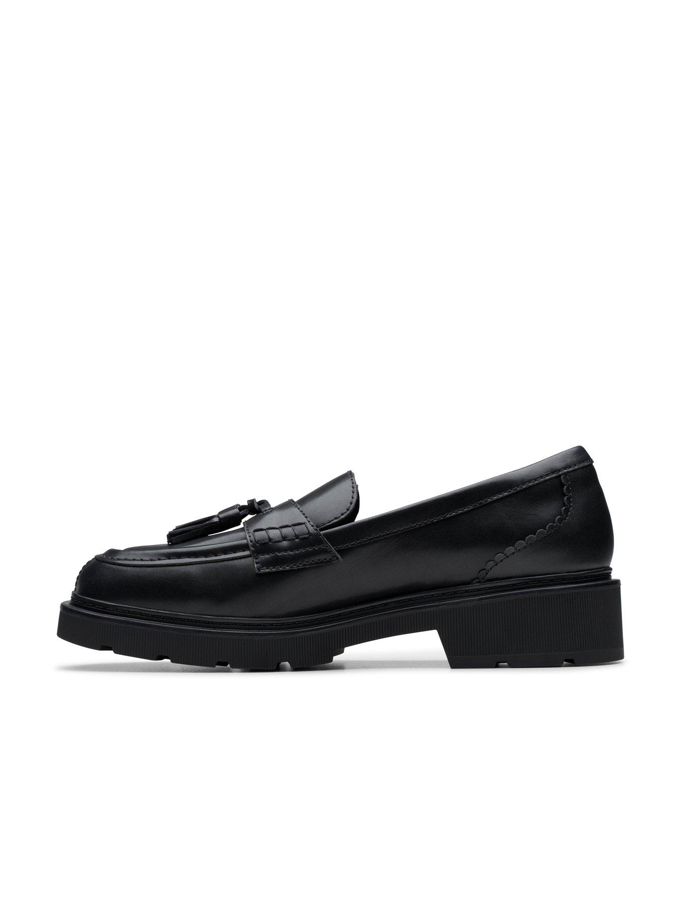 Image 6 of 6 of Clarks Lauryl Tassel Leather Loafers - Black