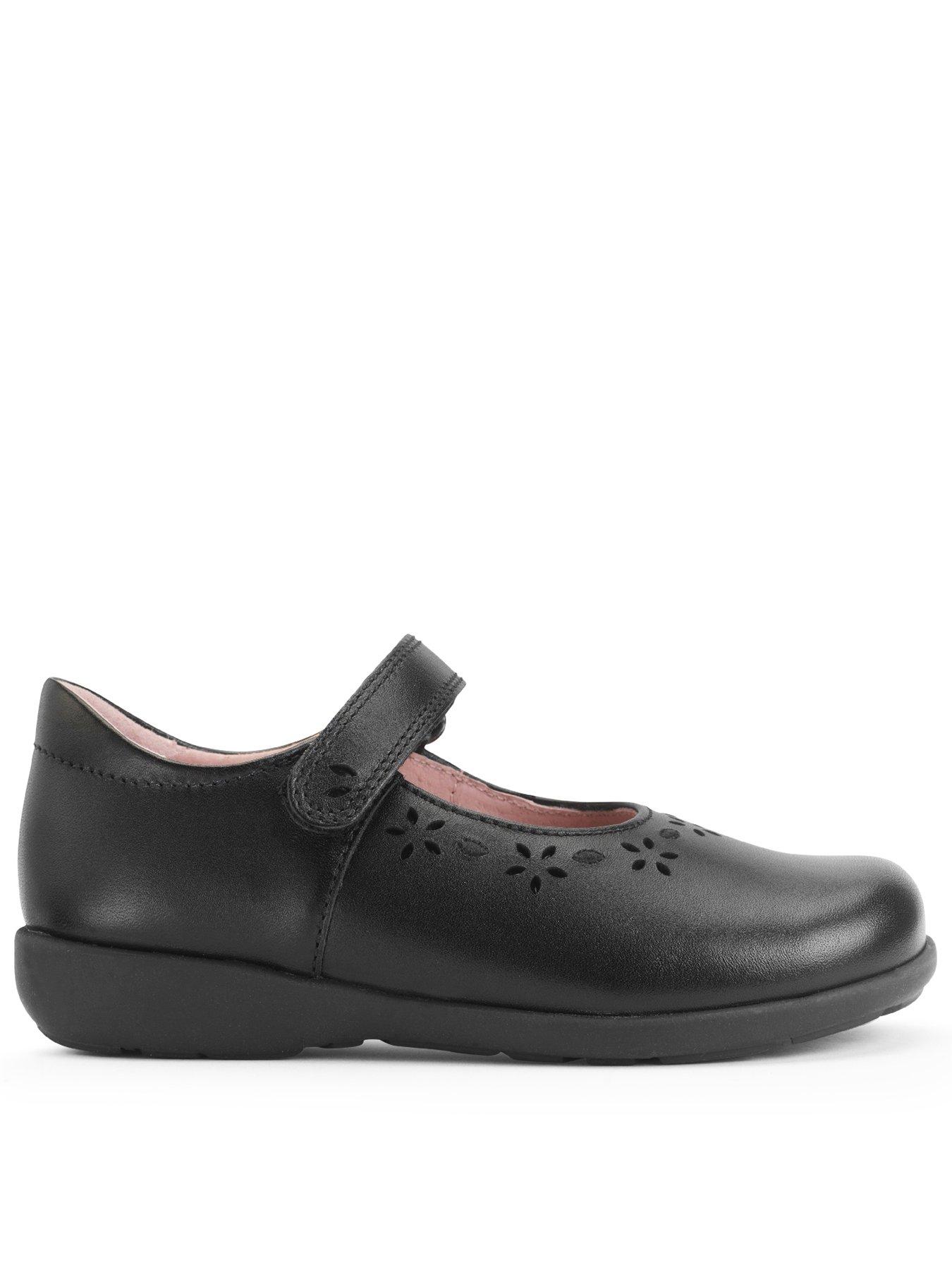 undefined Emily Girls Rip Tape Mary Jane Black Leather First School Shoes