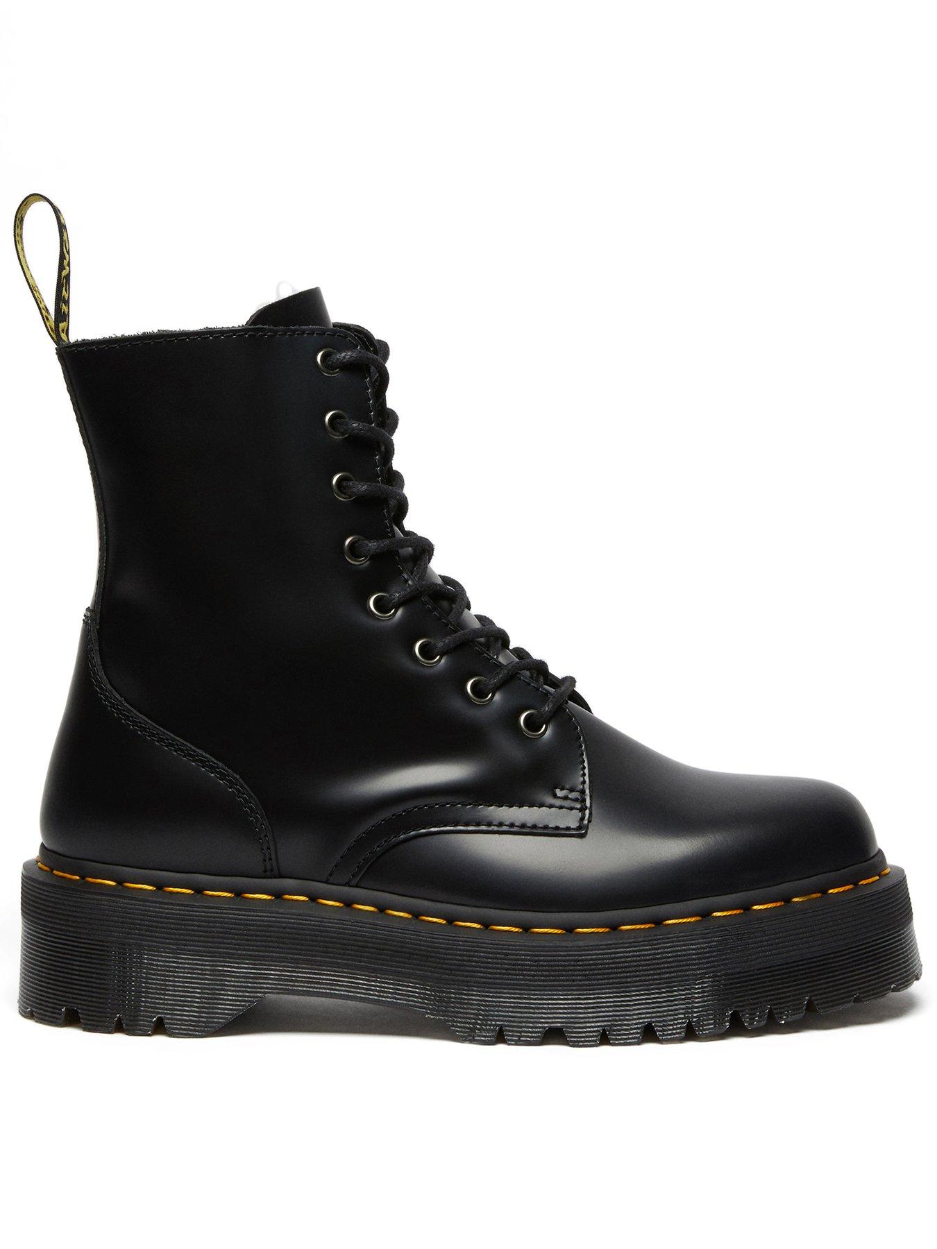 Dr Martens Jadon 8 Eye Boot Polished Smooth - Black | Littlewoods