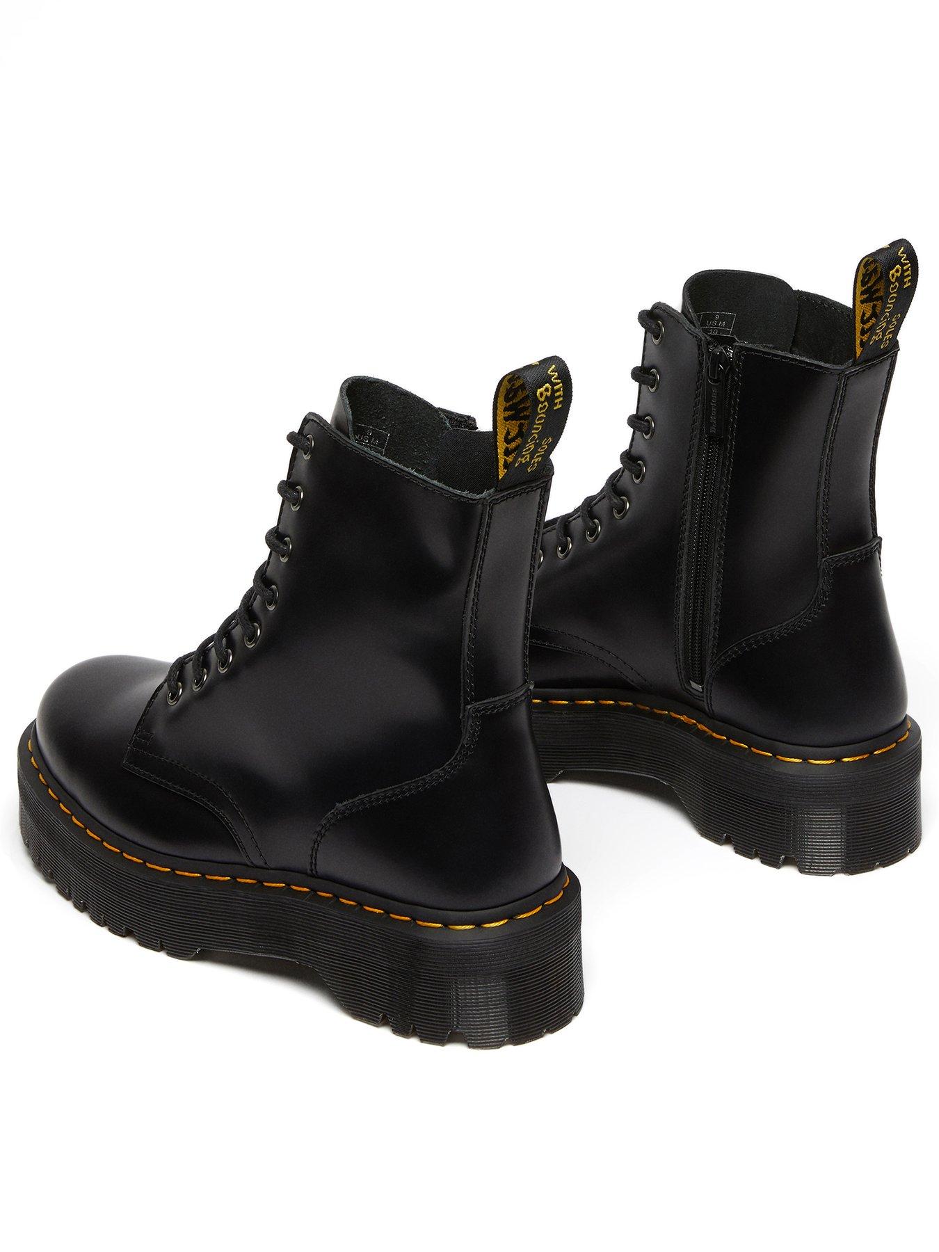 Dr Martens Jadon 8 Eye Boot Polished Smooth - Black | Littlewoods