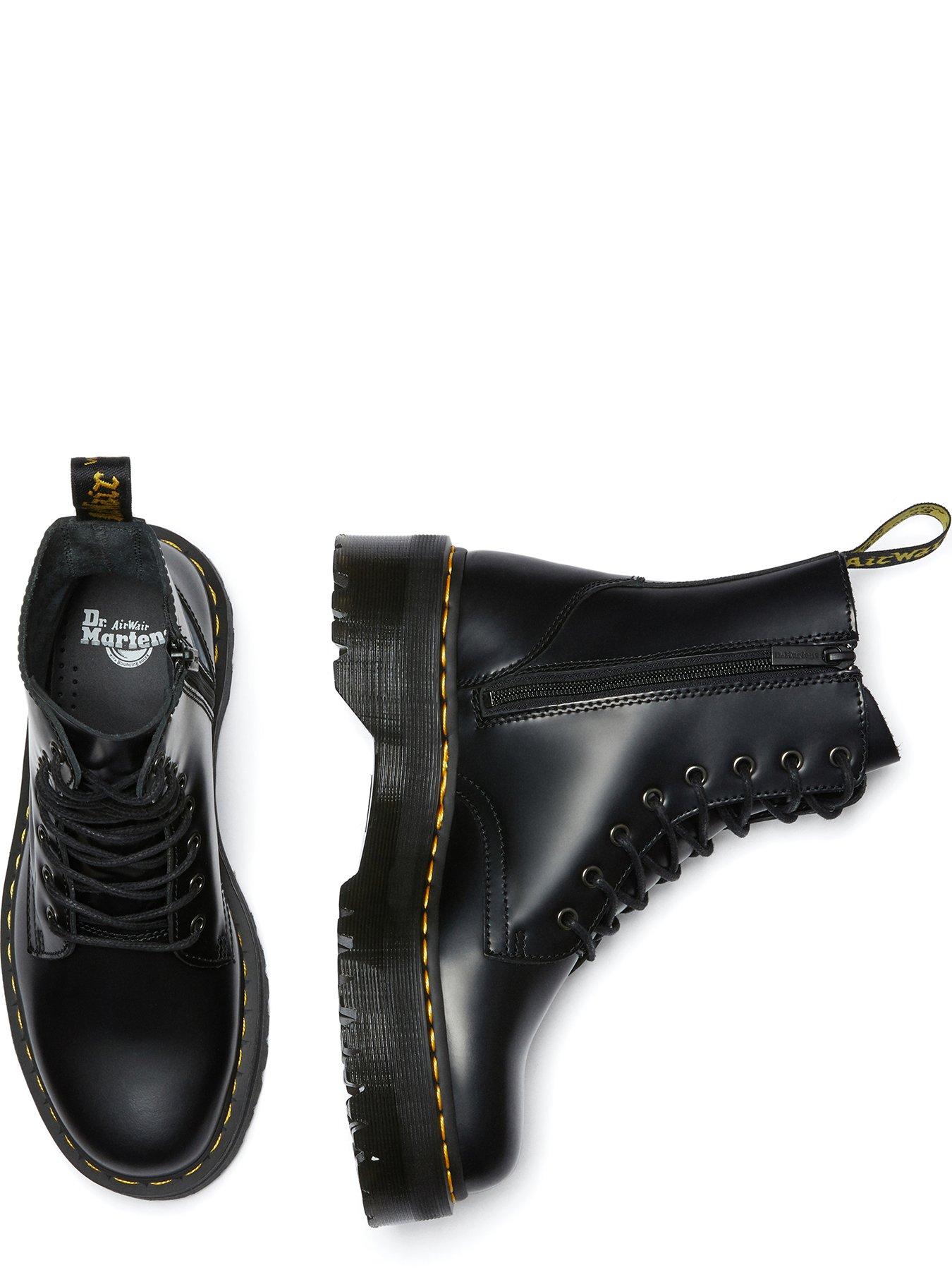 Dr Martens Jadon 8 Eye Boot Polished Smooth - Black | Littlewoods