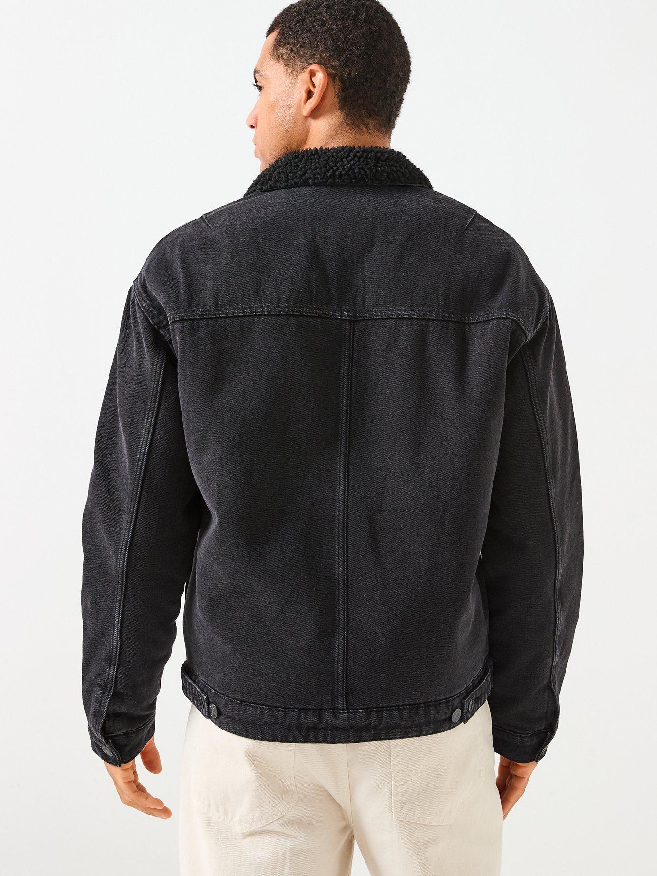 Image 2 of 6 of ONLY & SONS Wilson Sherpa Denim Jacket - Black