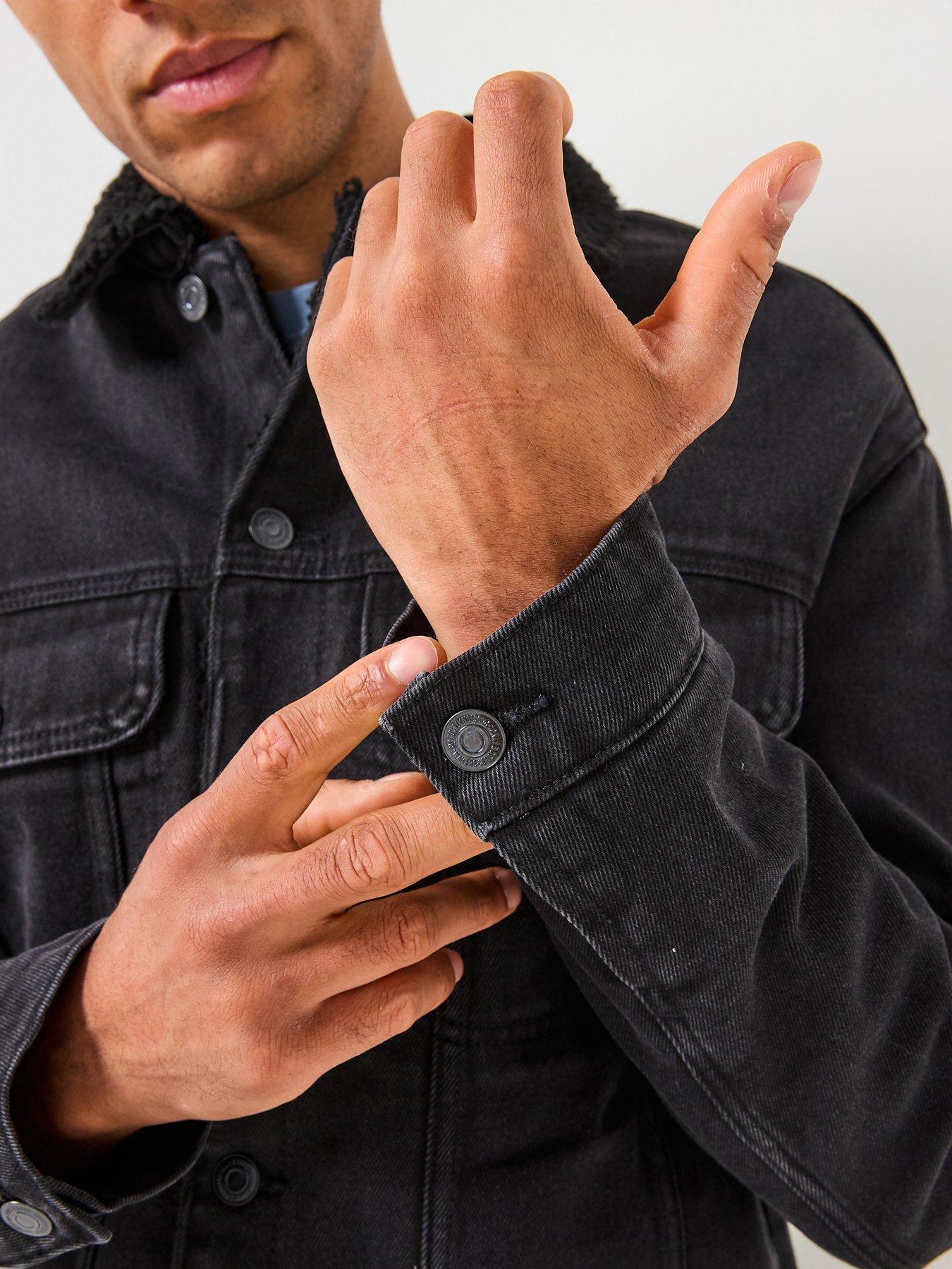 Image 5 of 6 of ONLY & SONS Wilson Sherpa Denim Jacket - Black