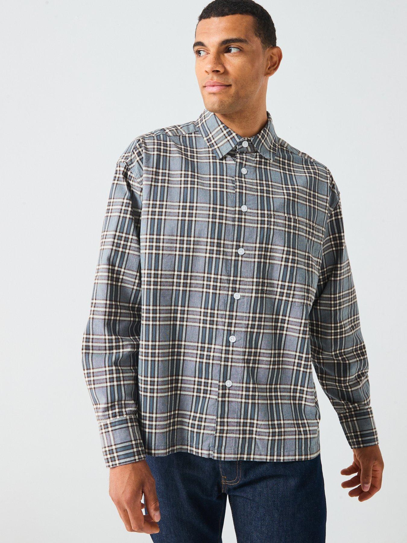 ONLY & SONS Elliot Brushed Check Shirt - Grey