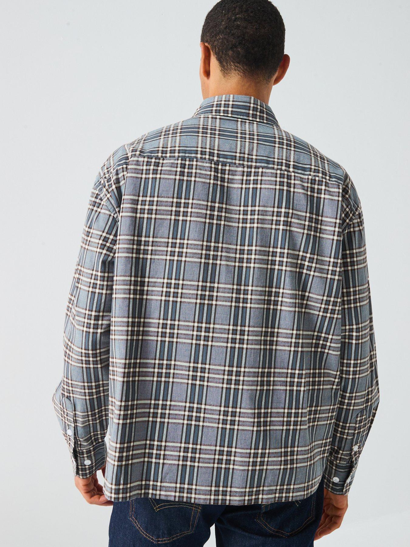  image of only-sons-elliot-brushed-check-shirt-grey