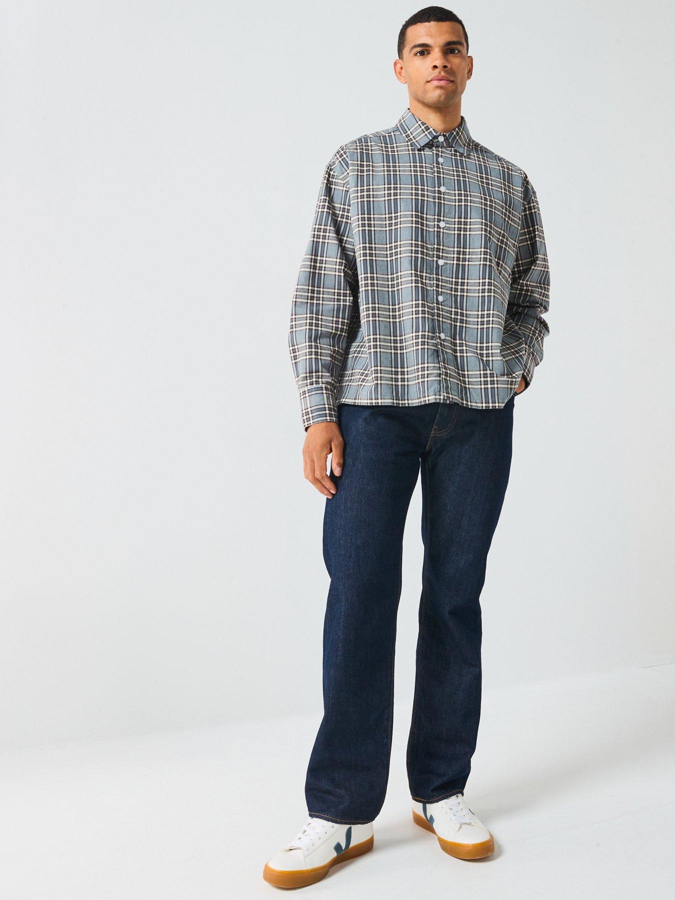  image of only-sons-elliot-brushed-check-shirt-grey