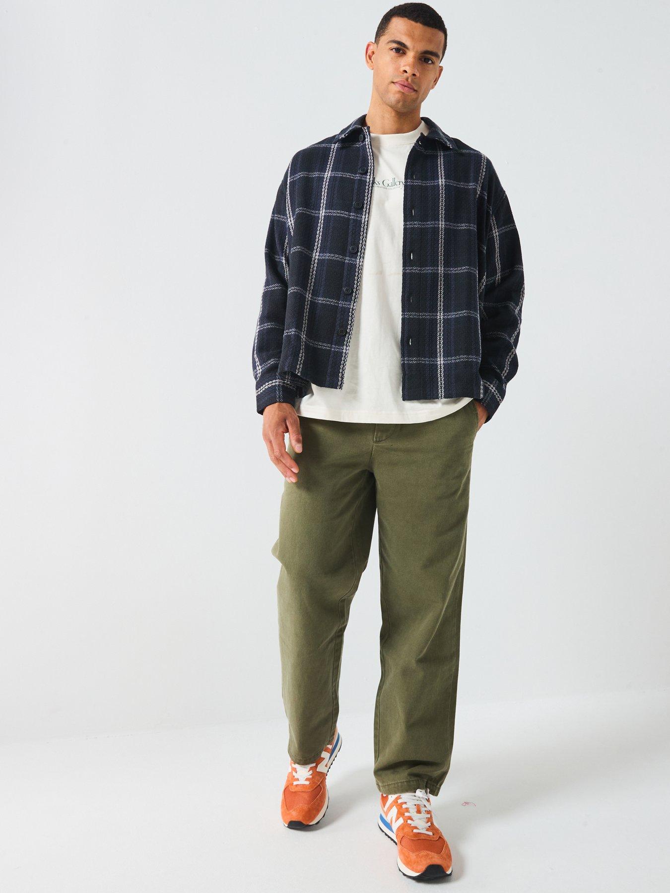  image of only-sons-kevin-basket-check-shirt-black