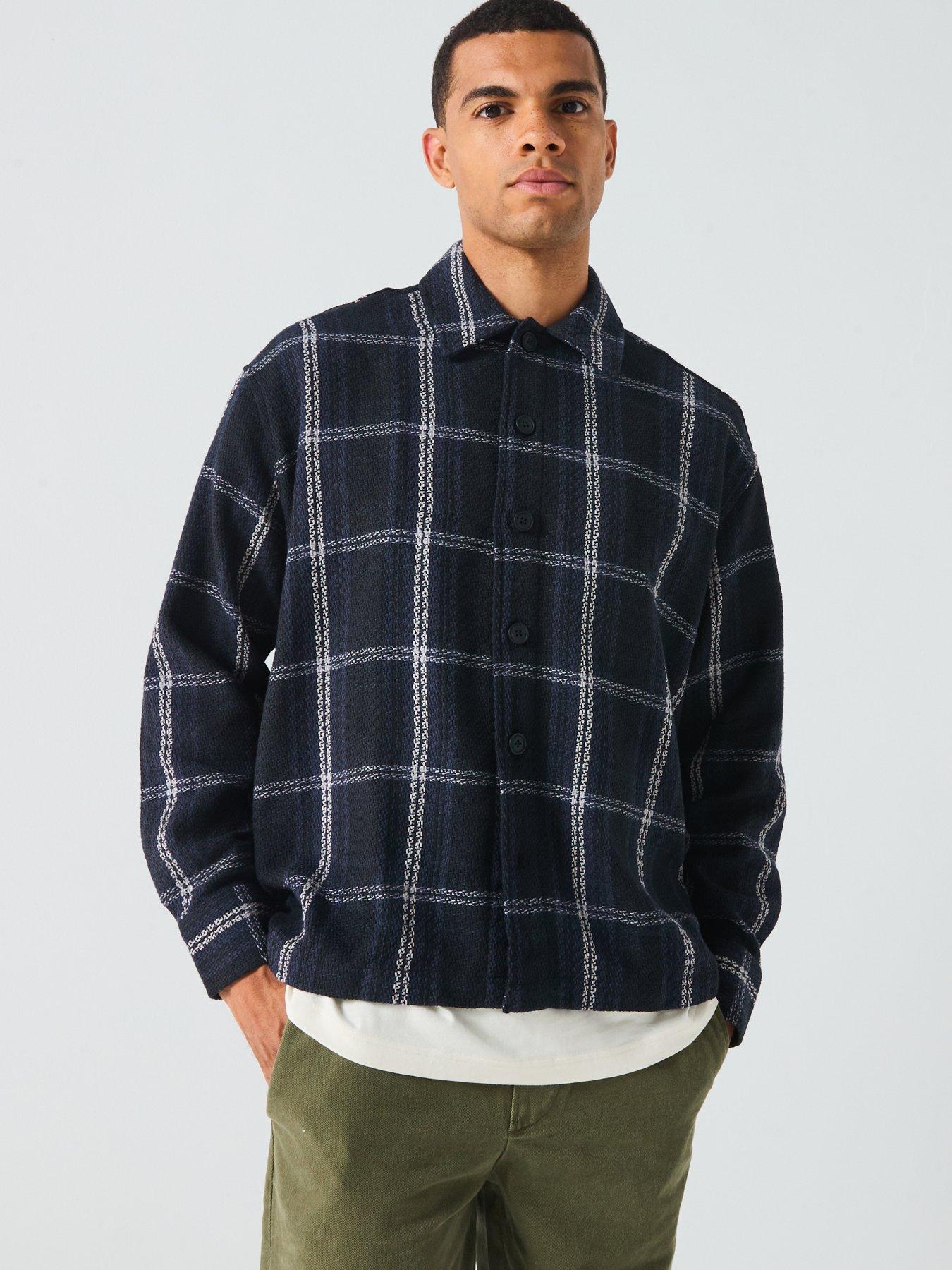  image of only-sons-kevin-basket-check-shirt-black