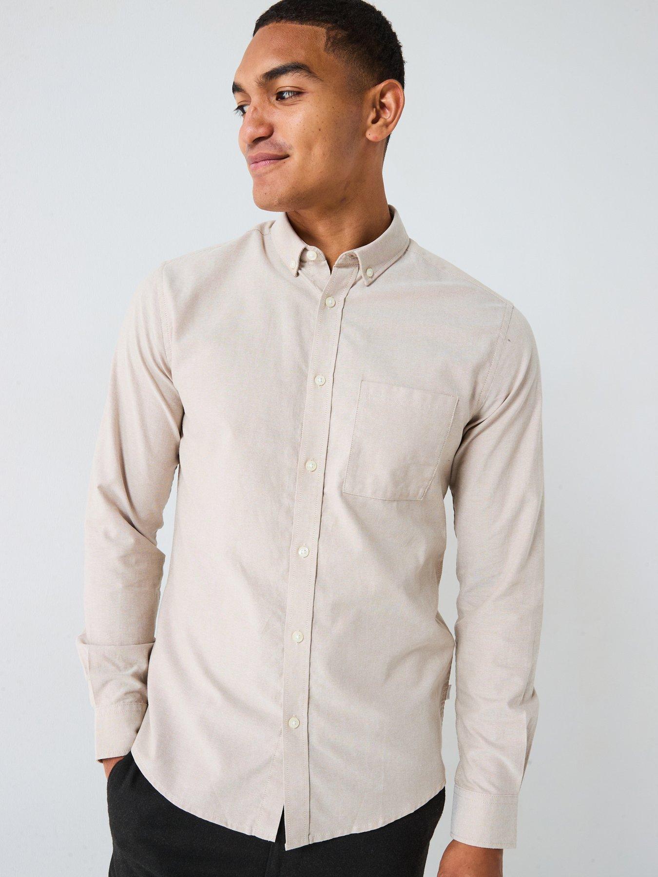 only-sons-alvaro-long-sleeve-oxford-shirt-cream