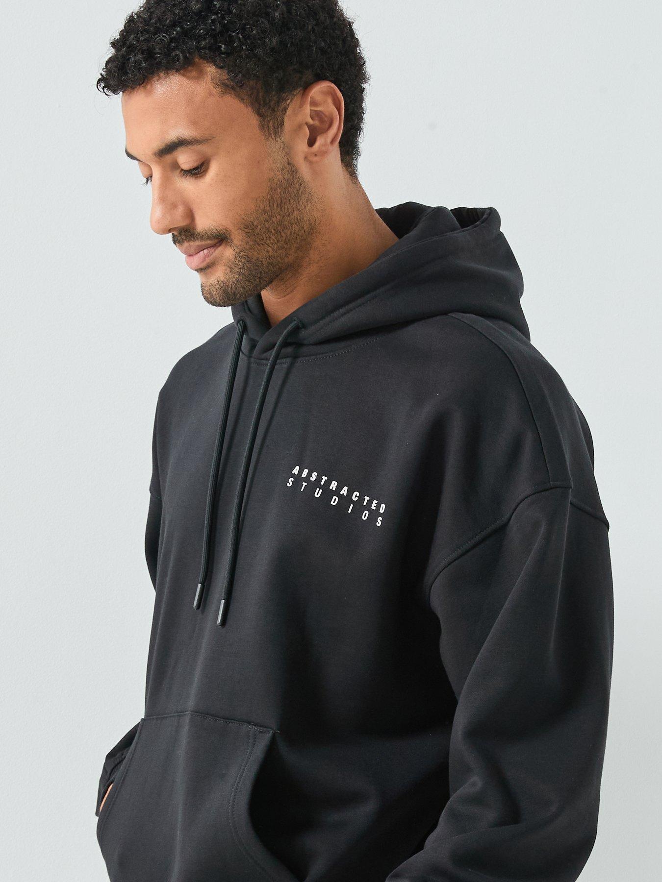  image of only-sons-gallery-left-chest-print-hoodie-black