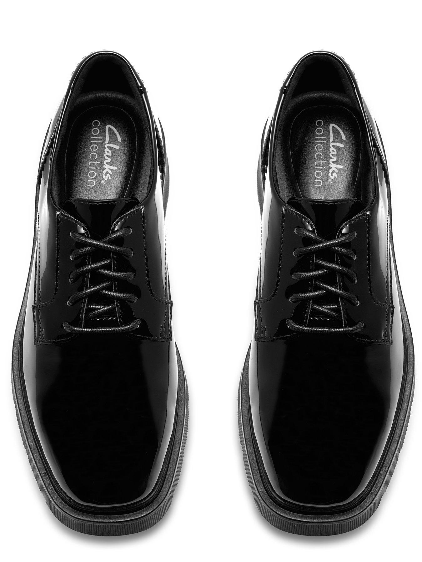 Image 4 of 6 of Clarks Wide Fit Lauryl Lace Patent Shoes - Black