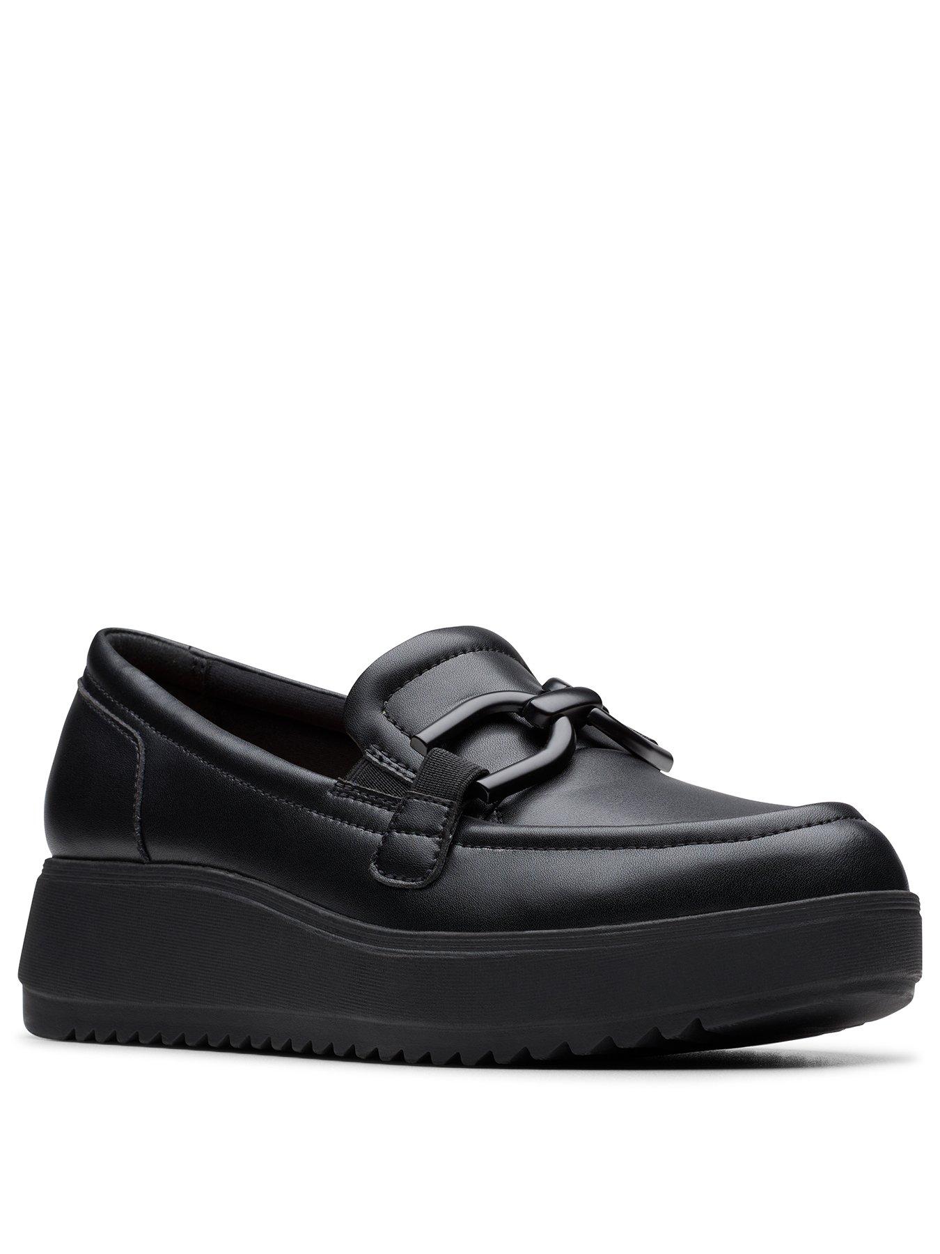 Clarks Zylah Top Leather Loafers - Black | Littlewoods