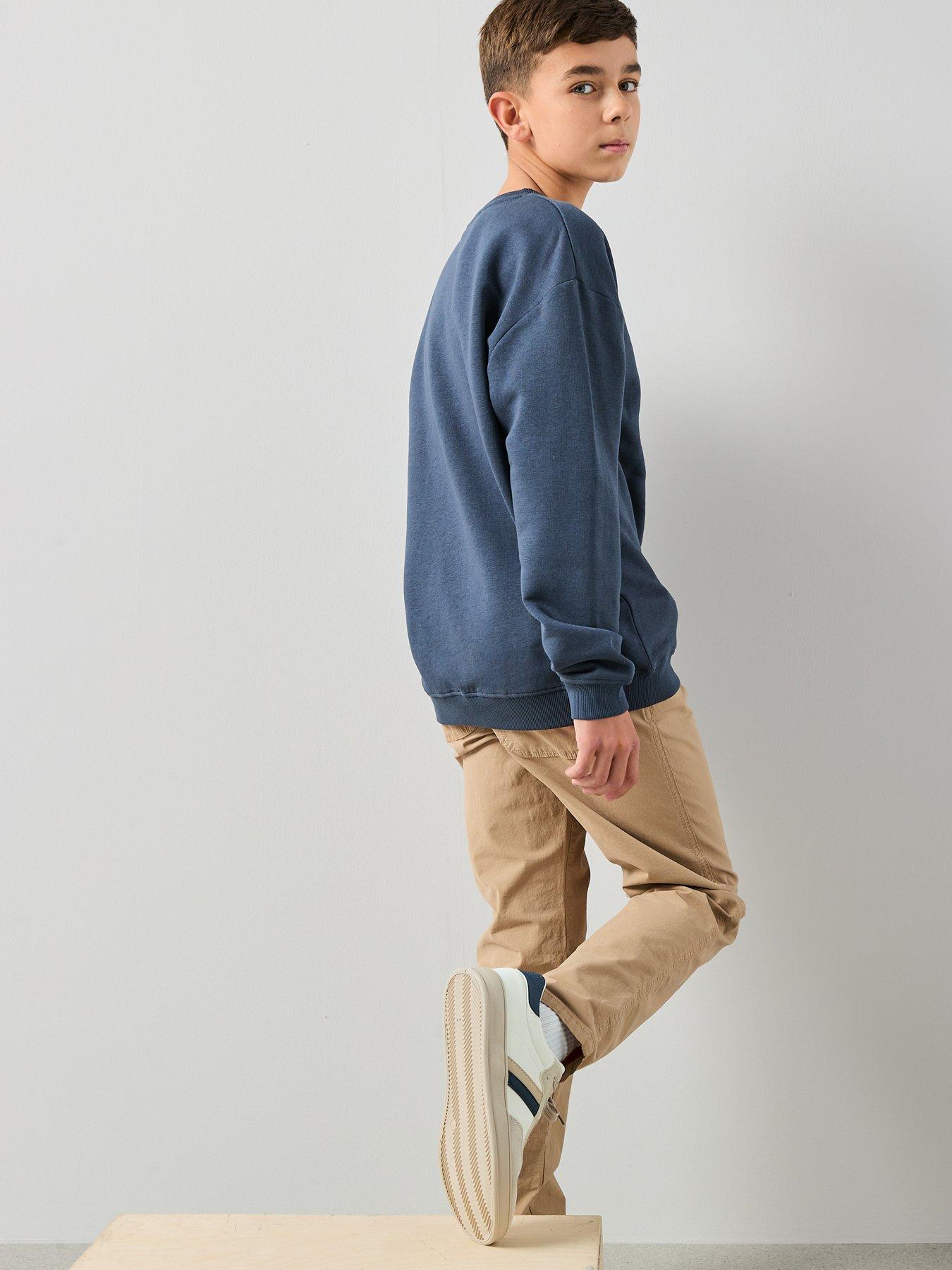  image of the-very-collection-outdoors-print-crew-neck-sweatshirt-navy