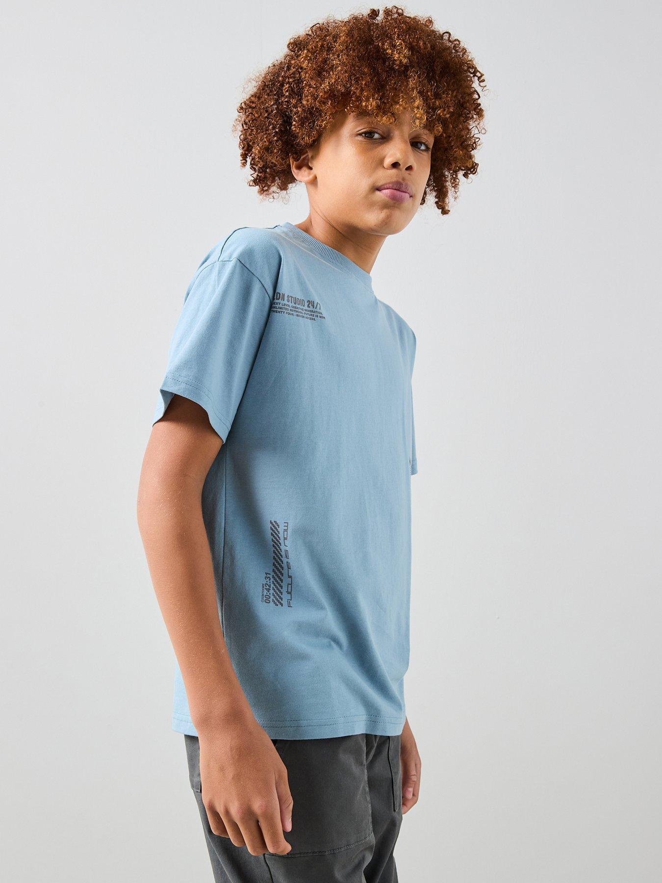 The Very Collection Boys Multi Graphic Print T-Shirt - Blue