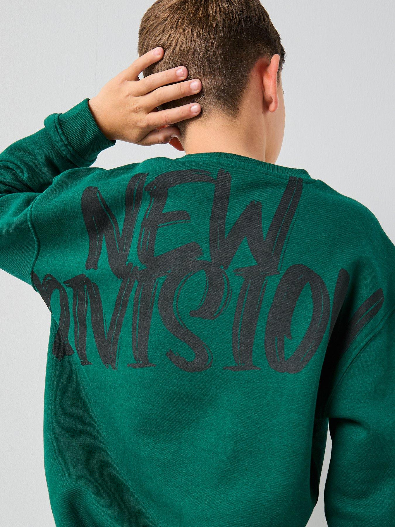  image of the-very-collection-back-print-crew-neck-sweat-set-blue