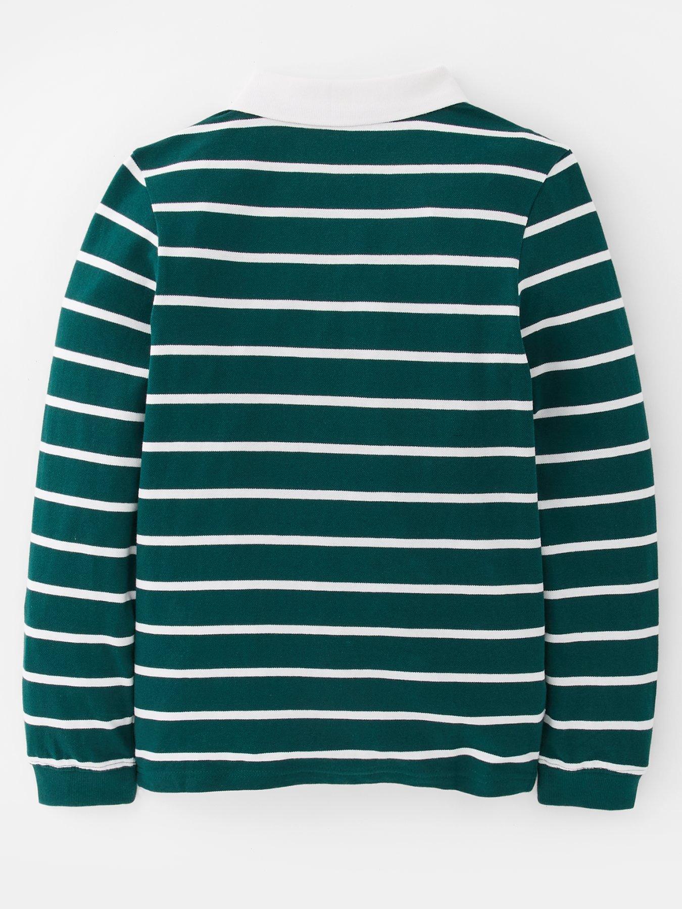 Image 2 of 4 of The Very Collection Striped Polo Zip Up Top - Green