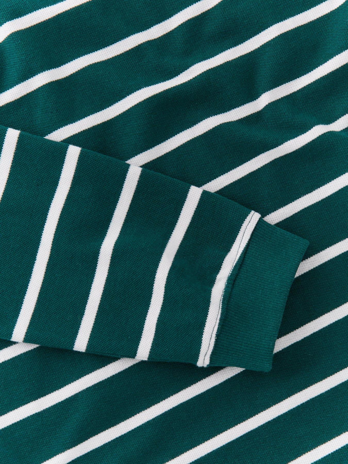 Image 4 of 4 of The Very Collection Striped Polo Zip Up Top - Green