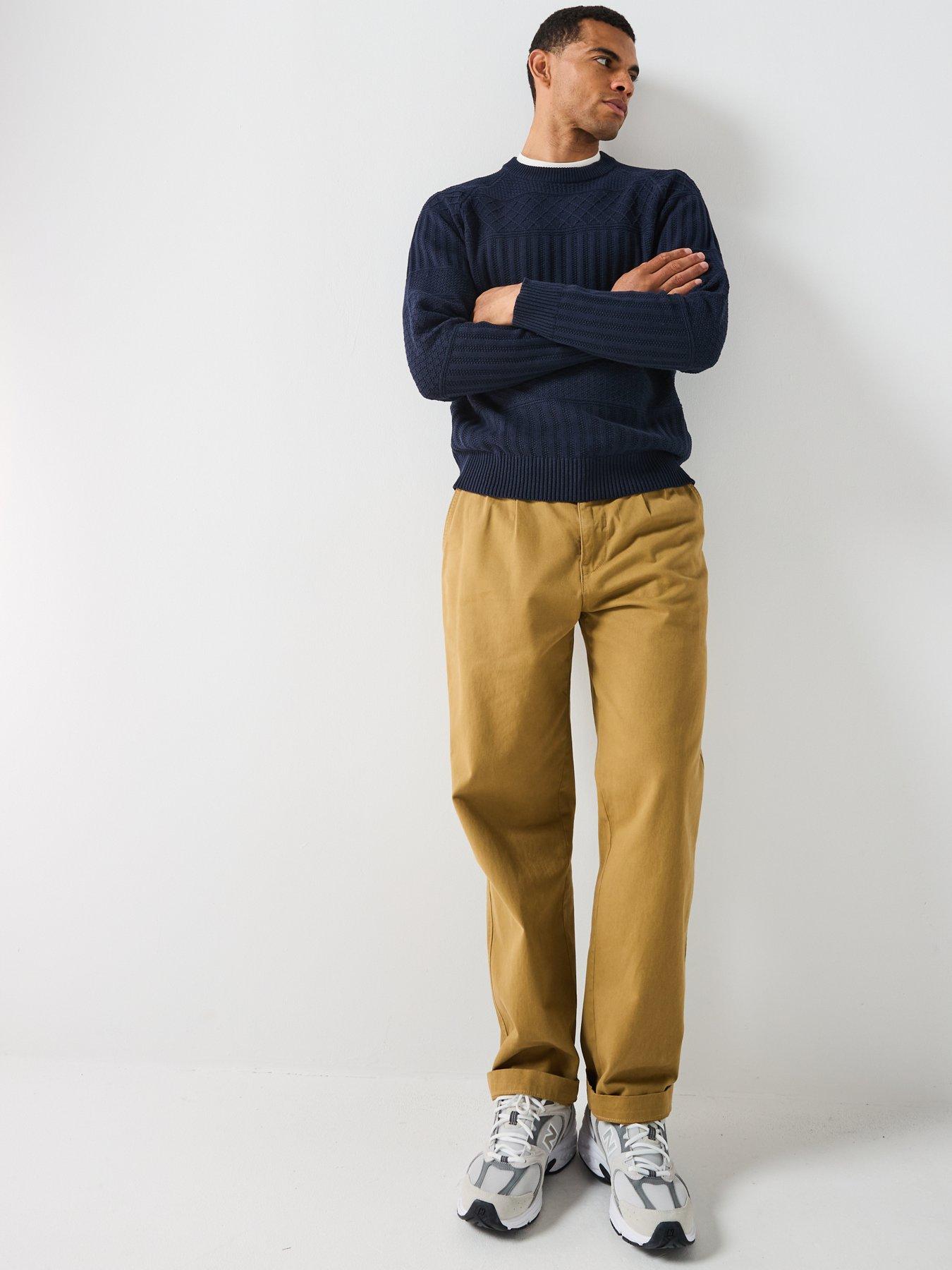  image of only-sons-alkan-crew-neck-knitted-jumper-navy