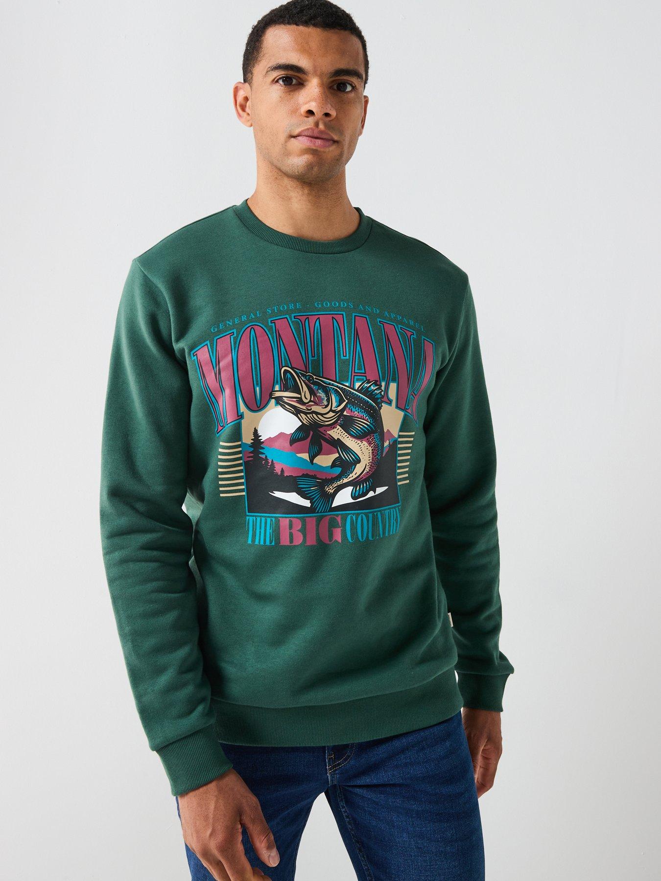only-sons-montana-graphic-crew-sweatshirt-green