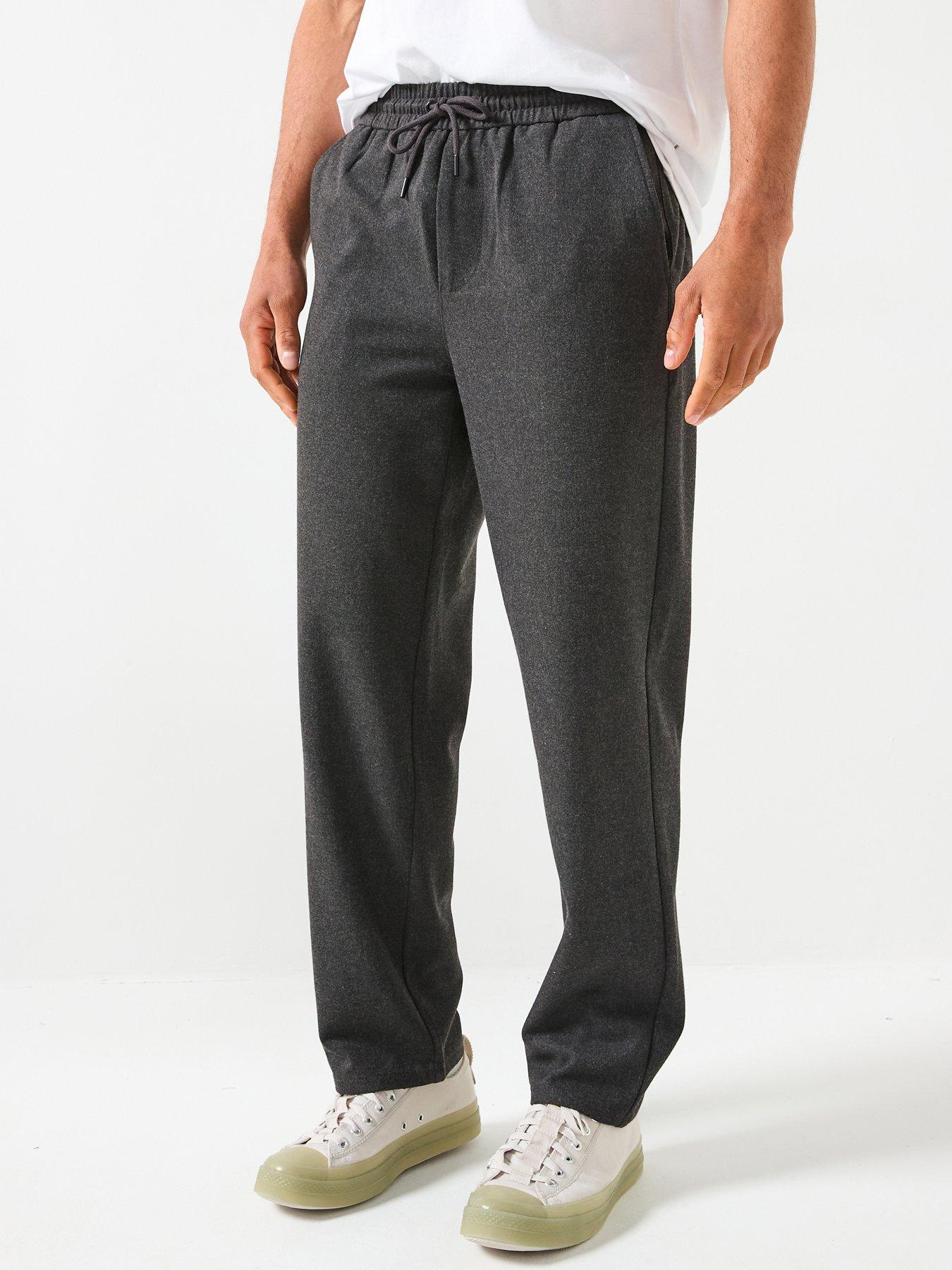 image of only-sons-mark-sinus-pique-brushed-trousers-grey