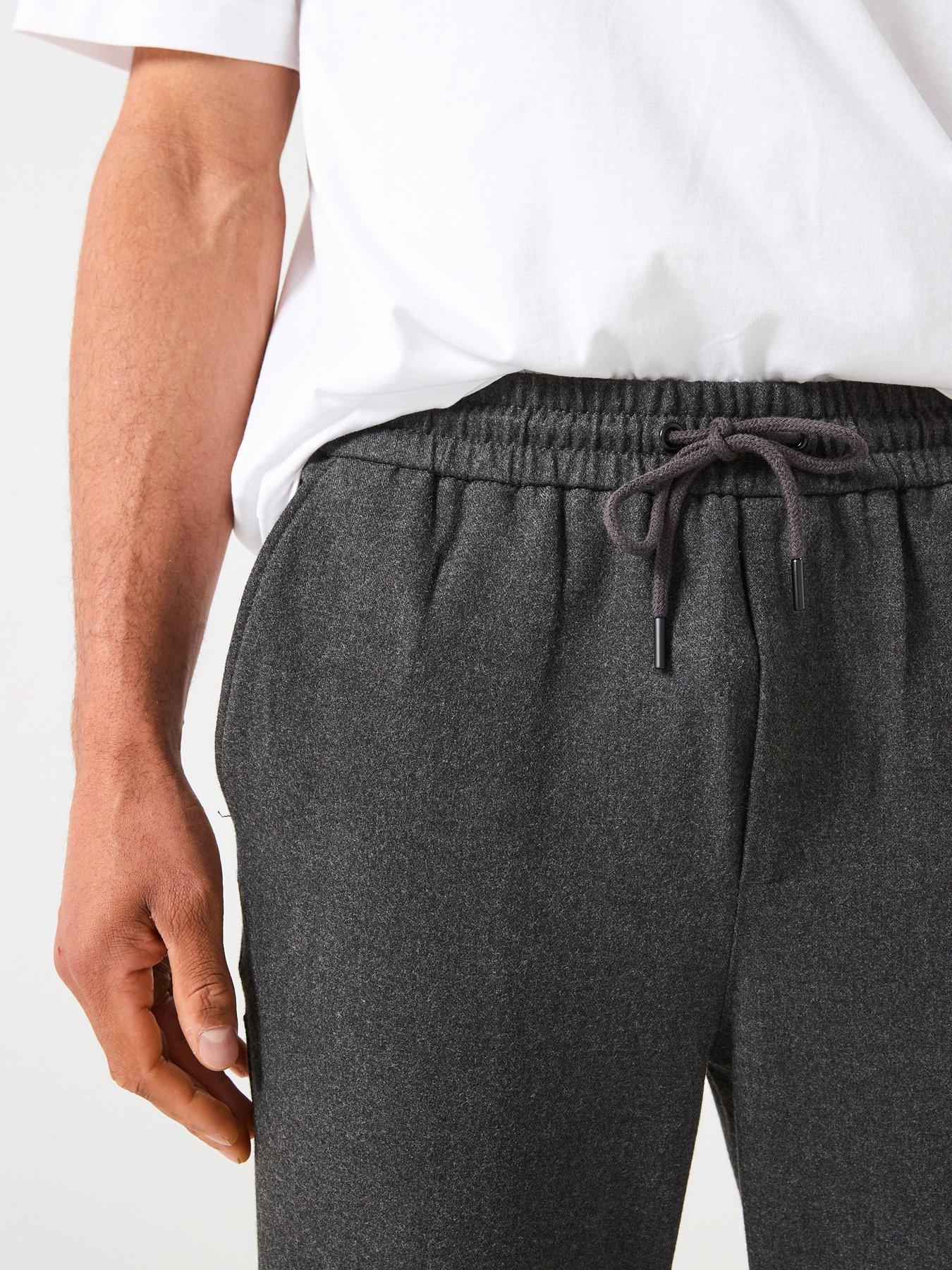  image of only-sons-mark-sinus-pique-brushed-trousers-grey