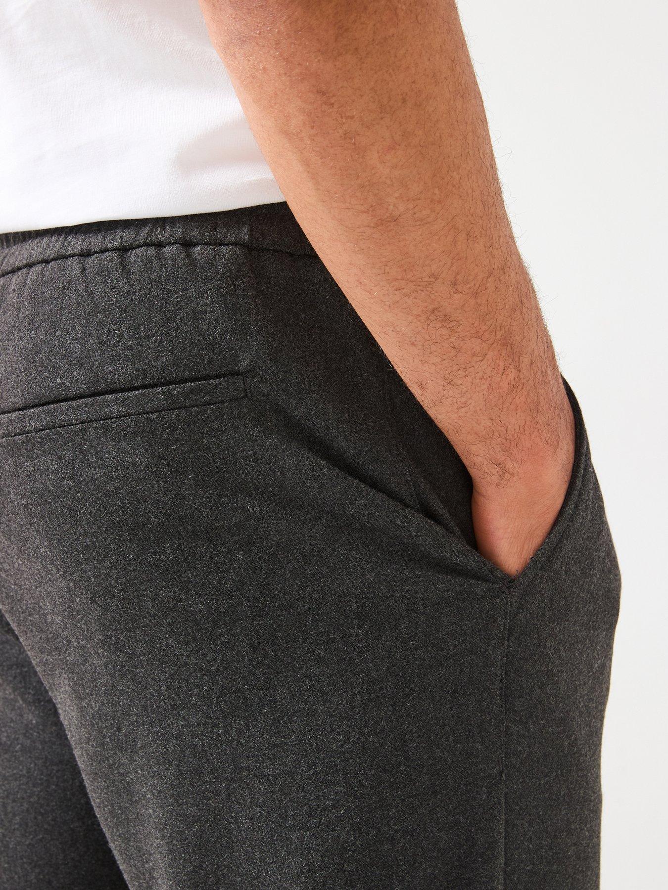  image of only-sons-mark-sinus-pique-brushed-trousers-grey